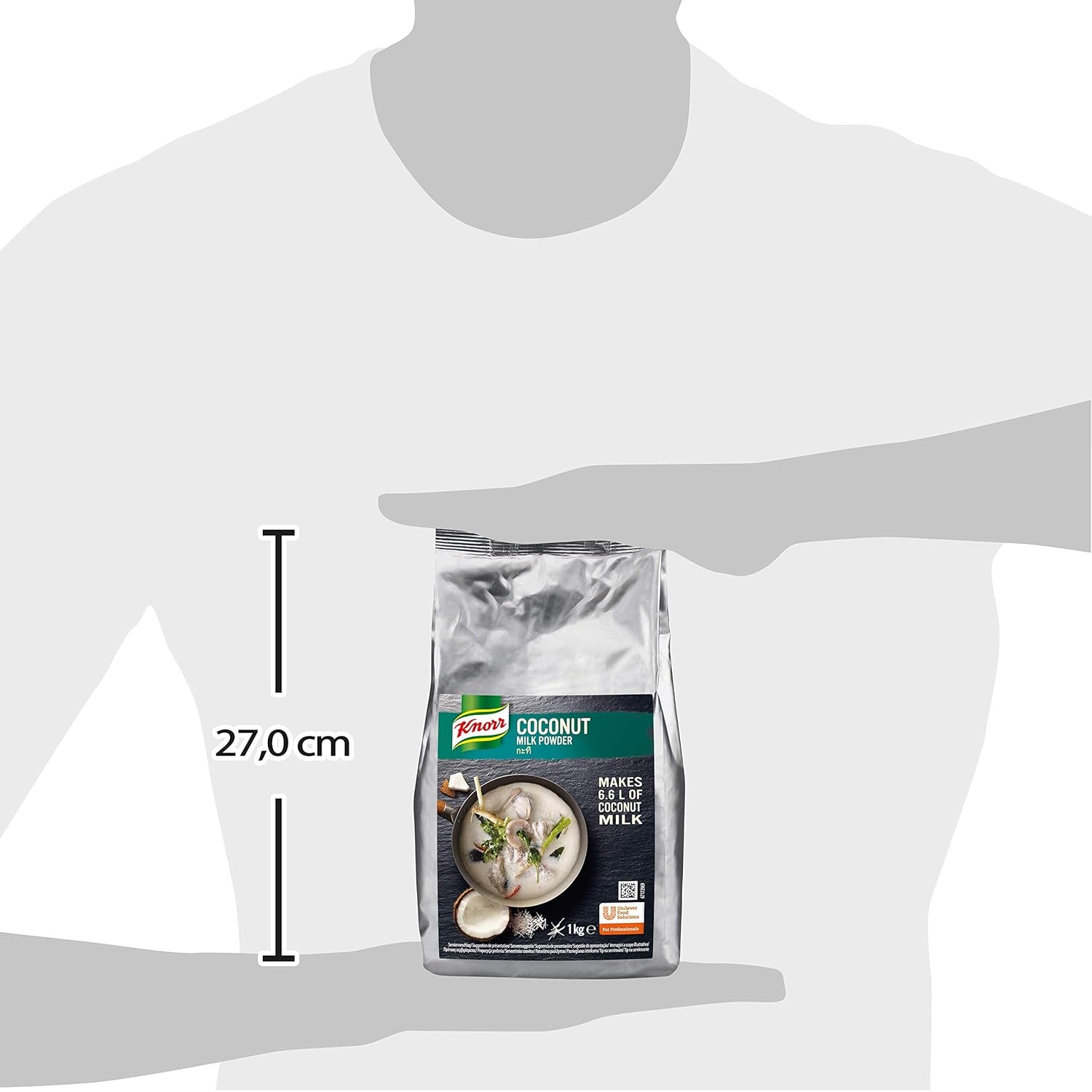 Knorr Kokosmilch Pulver (Mælkepulver fra 20 frischen Kokosnüssen, ergibt 6,6 liter Kokosmilch) 1er Pakke (1 x 1 kg)