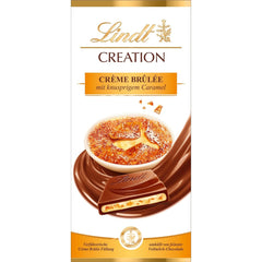 Bar Crème Brûlée Lindt Chocolate Creation | Crème Brûlée fyld med sprød karamel, toppet med den fineste mælkechokolade | Chokoladebar | Chokoladegave, 150g