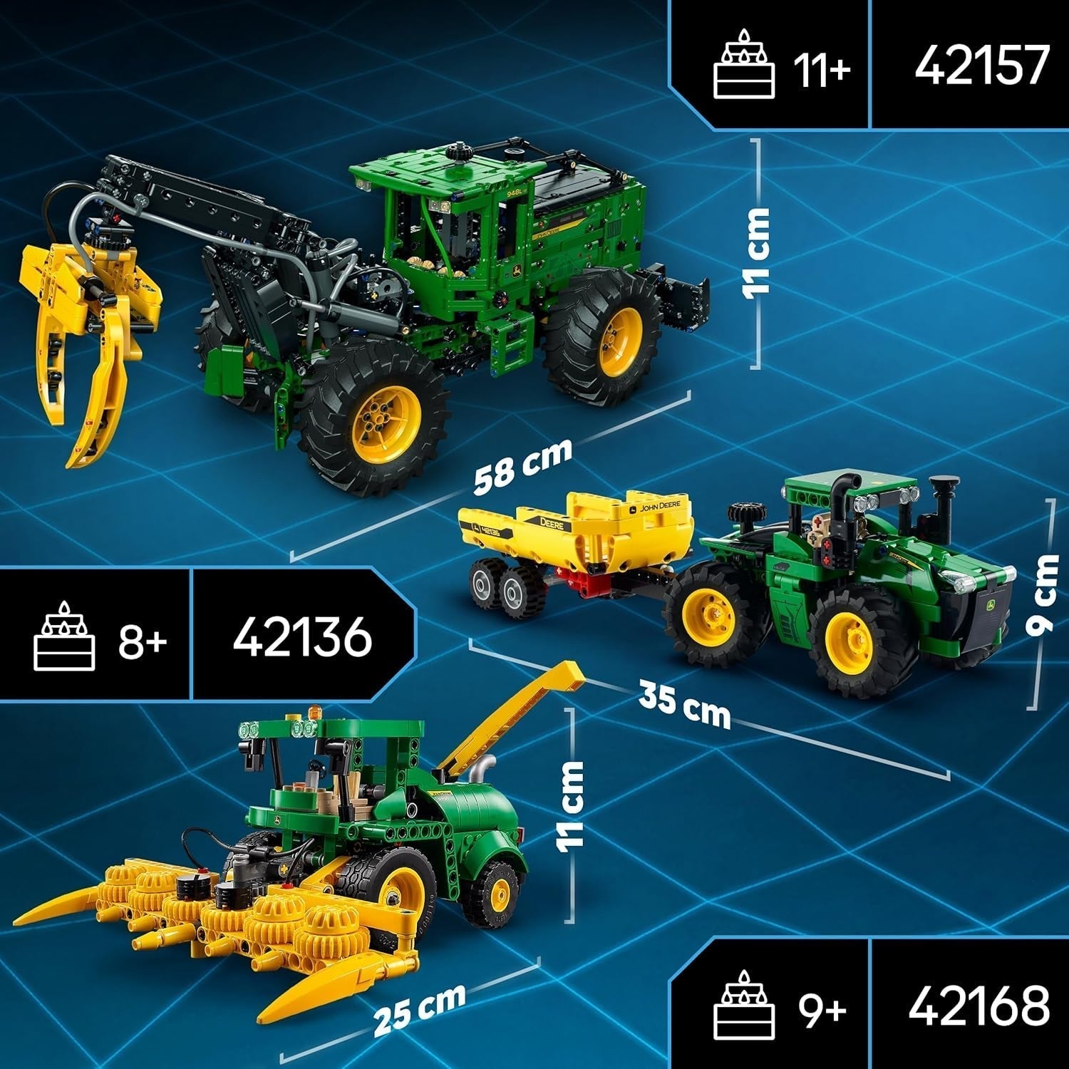 LEGO Technic John Deere 9700 snitter til børn Legetøjstraktor Farmsæt Køretøjsmodel med realistiske funktioner Gave til drenge og piger 9 år 42168 Byggesæt Besuche den LEGO-Store