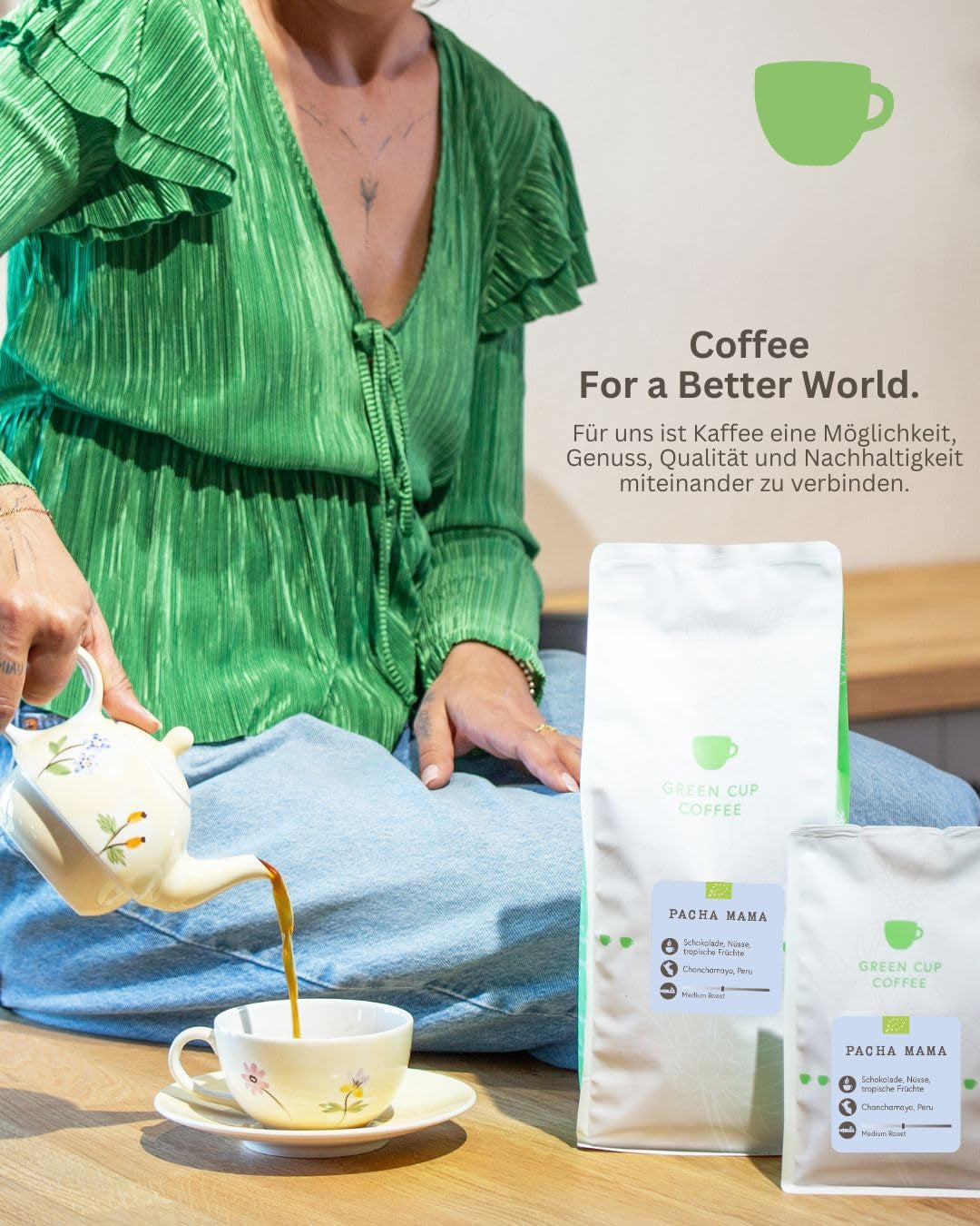 Coffee - Pacha Mama I 100% Arabica I Kaffeebohnen 1kg I Perfekt für jede Zubereitung - Moka Kanne, Siebträger, Vollautomat, Brühkaffee mit schokoladig, nussigen Aromen I mittlere Röstung