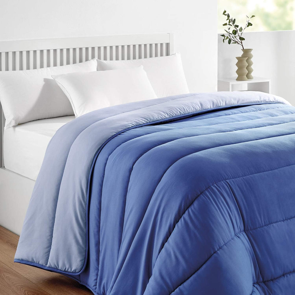 Pikolin Home - Vendbar quilt 300 G - bicolor nordisk fyld - til seng 100/105 - behagelig, varm, åndbar, grøn, 180 X 220 cm Dyner og dyner Naty Shop