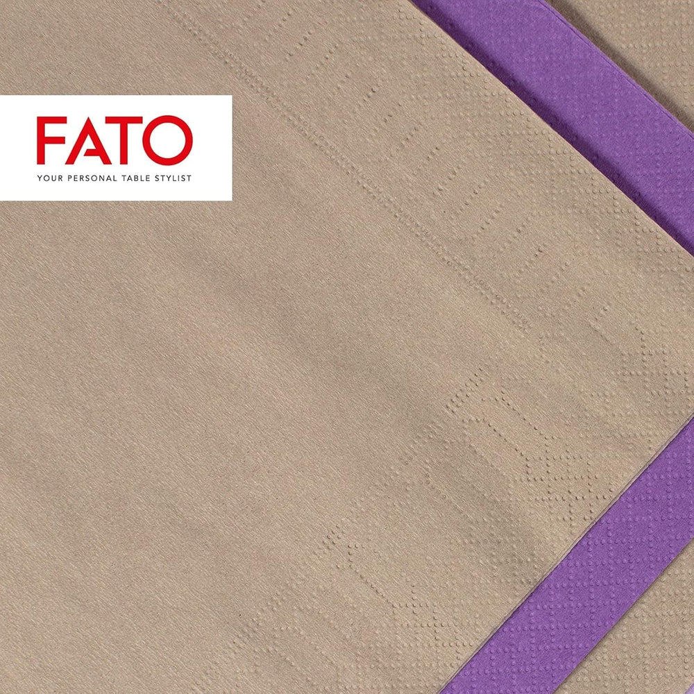 , Șervețele de hârtie de unică folosință, Ideale pentru aperitive și cocktailuri, Pachet de 100 șervețele, Dimensiune 24X24 pliate în 4, 2 straturi, Culoare Turtledove, 100% hârtie din celuloză pură, certificat Fsc
