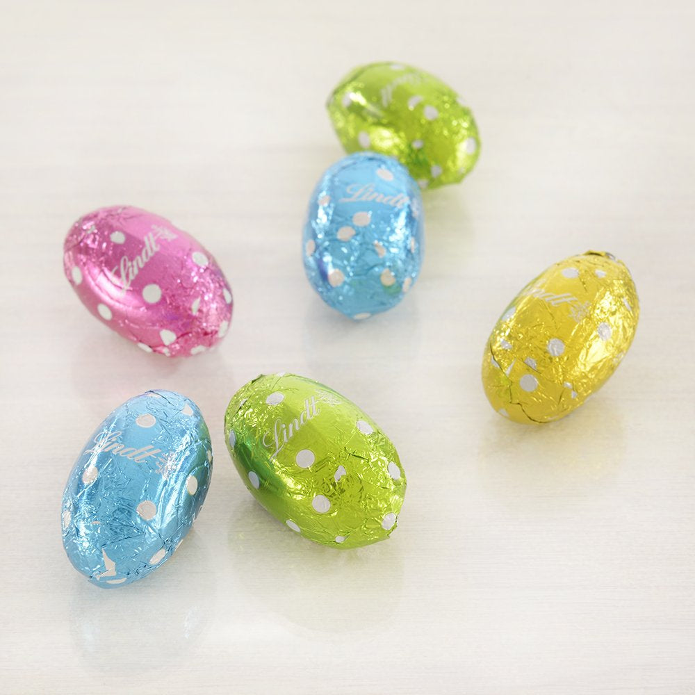 Små påskevenner med chokolade | 2 x 100 g og Chokolade Decoration Mini Æg med Alpine Milk | 2 x 180 g poser | Premium mælkechokoladeæg, muntert og farverigt pakket, i fire farver til påske