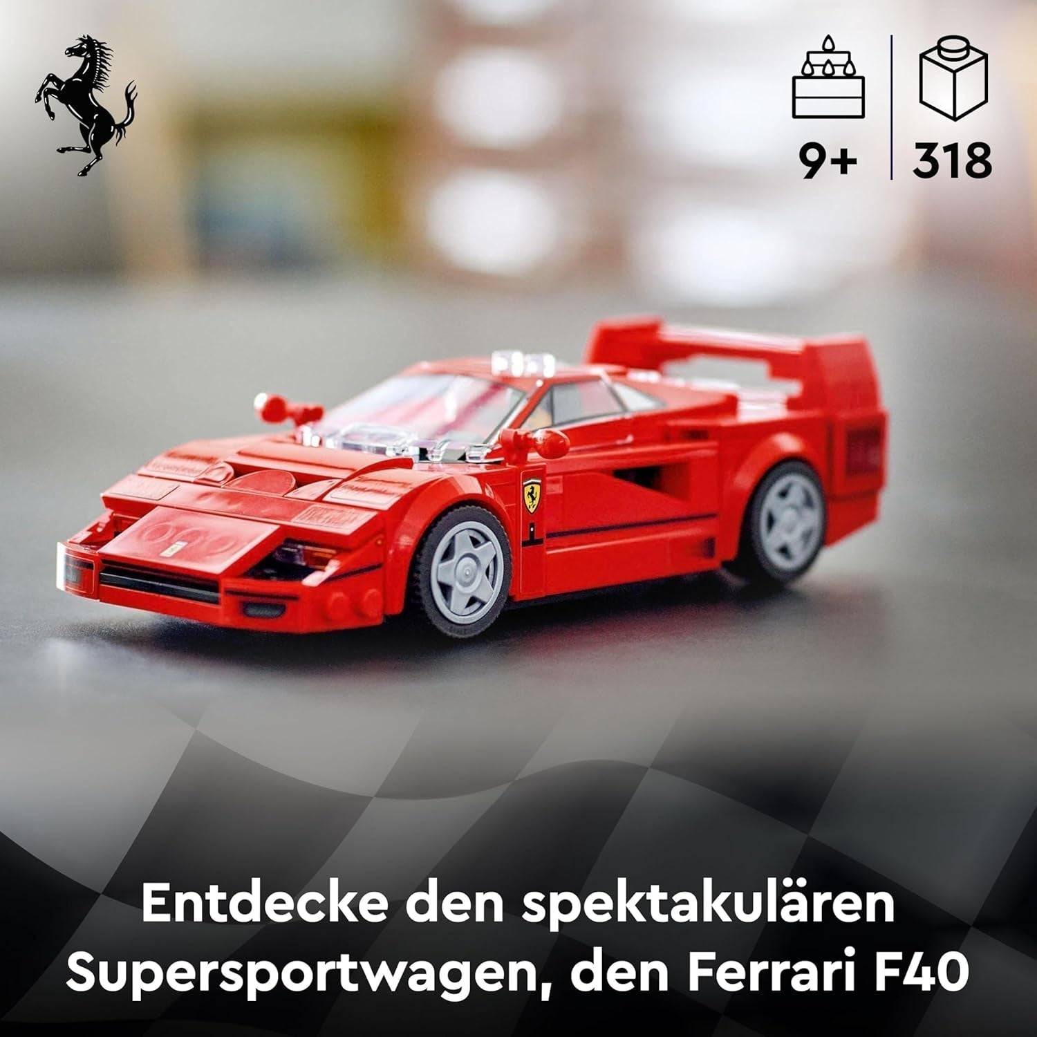 LEGO Speed Champions Ferrari F40 Super Sports Car, Legesæt med bygbar legetøjsbil og minifigurdriver, Samling byggesæt til børn, gave til drenge og piger 76934 Byggesæt Besuche den LEGO-Store