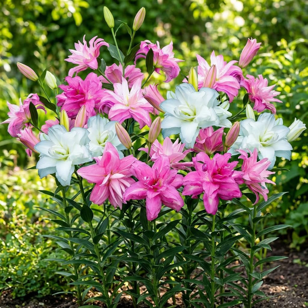 Hårdføre flerårige liljeløg - Orientalsk lotusblanding - 10 løg - Eksklusive hollandske blomsterløg - til have og krukker (store frøløse løg, ikke kunstige)