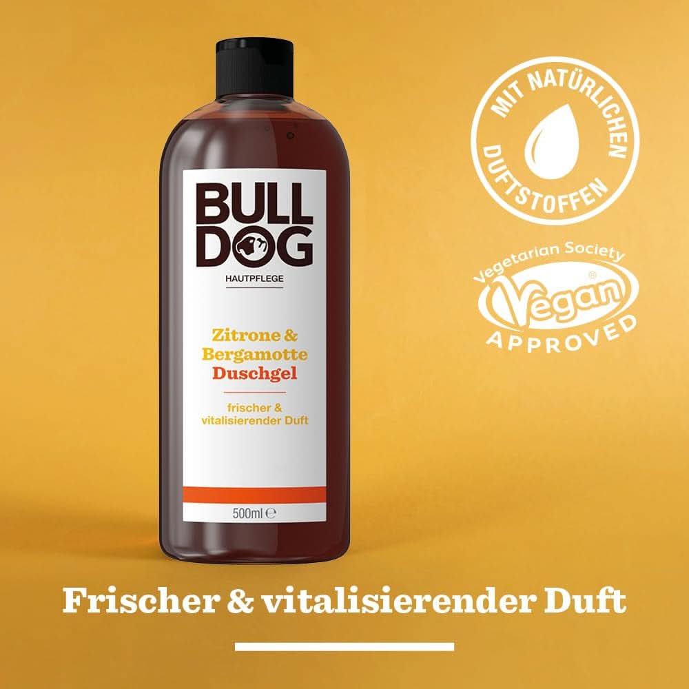 BULLDOG, Shower gel til mænd med citron og bergamot, 500 ml Brusebad og bad Naty Shop