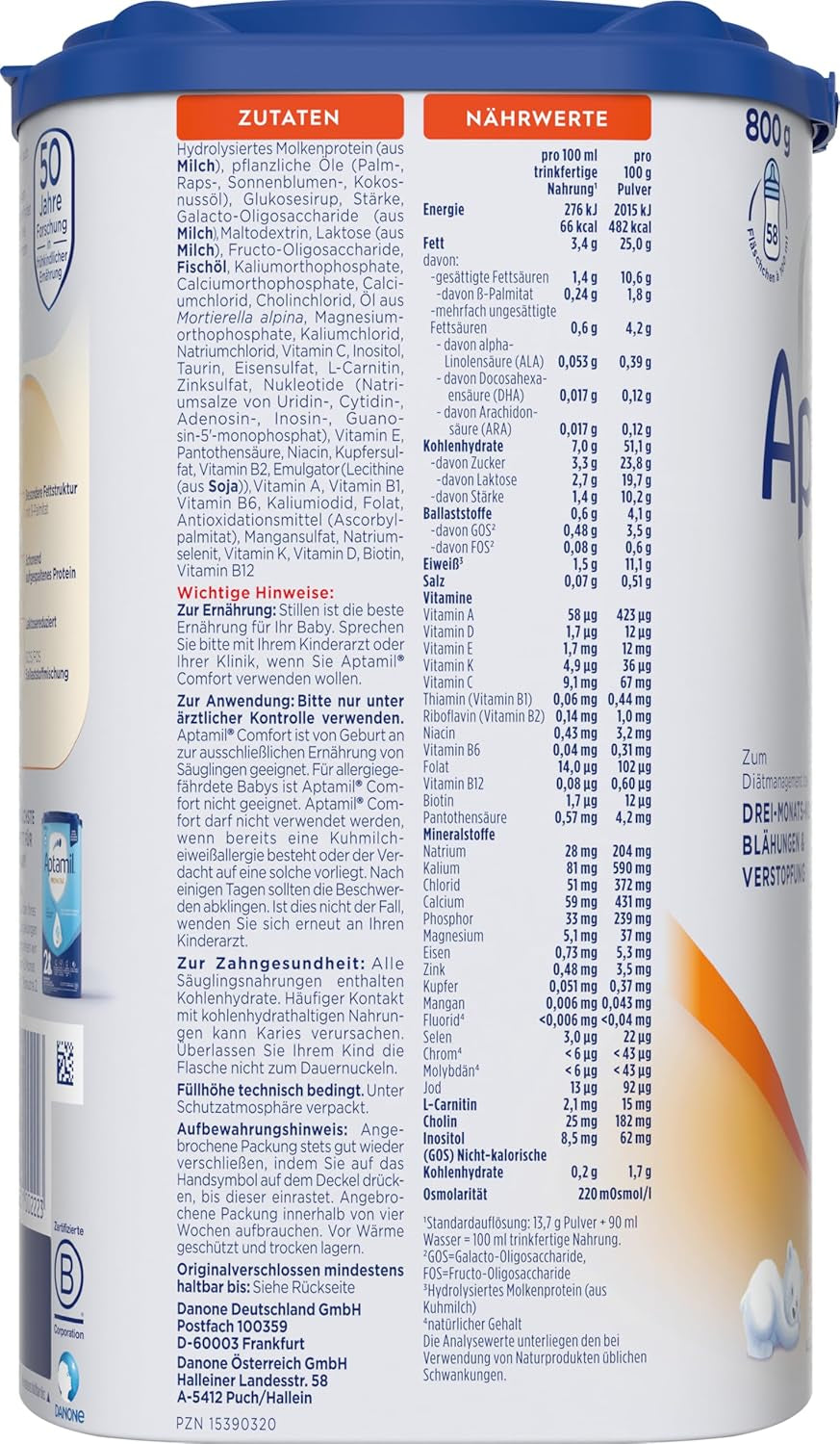 Aptamil Comfort - Speciel formel fra fødslen - 1 x 800 g