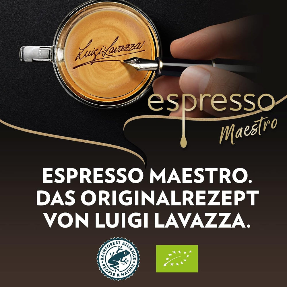 Lavazza Espresso, kaffebønner til espressomaskiner, afbalanceret og aromatisk smag af frugter og blomster, 100% økologisk Arabica og Robusta Coffee Naty Shop