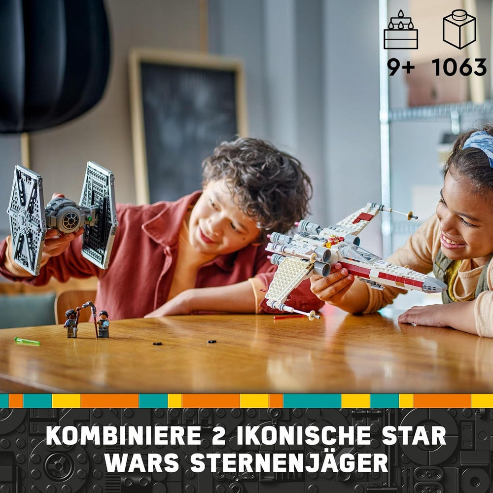 LEGO Star Wars TIE Fighter & X-Wing Mashup, Starfighter Byggelegetøj, Gaveidé til Børn, Tilpassede Rumskibe, Gave til Drenge, Piger og Alle Fans 75393 Byggesæt Beuche den LEGO-Store