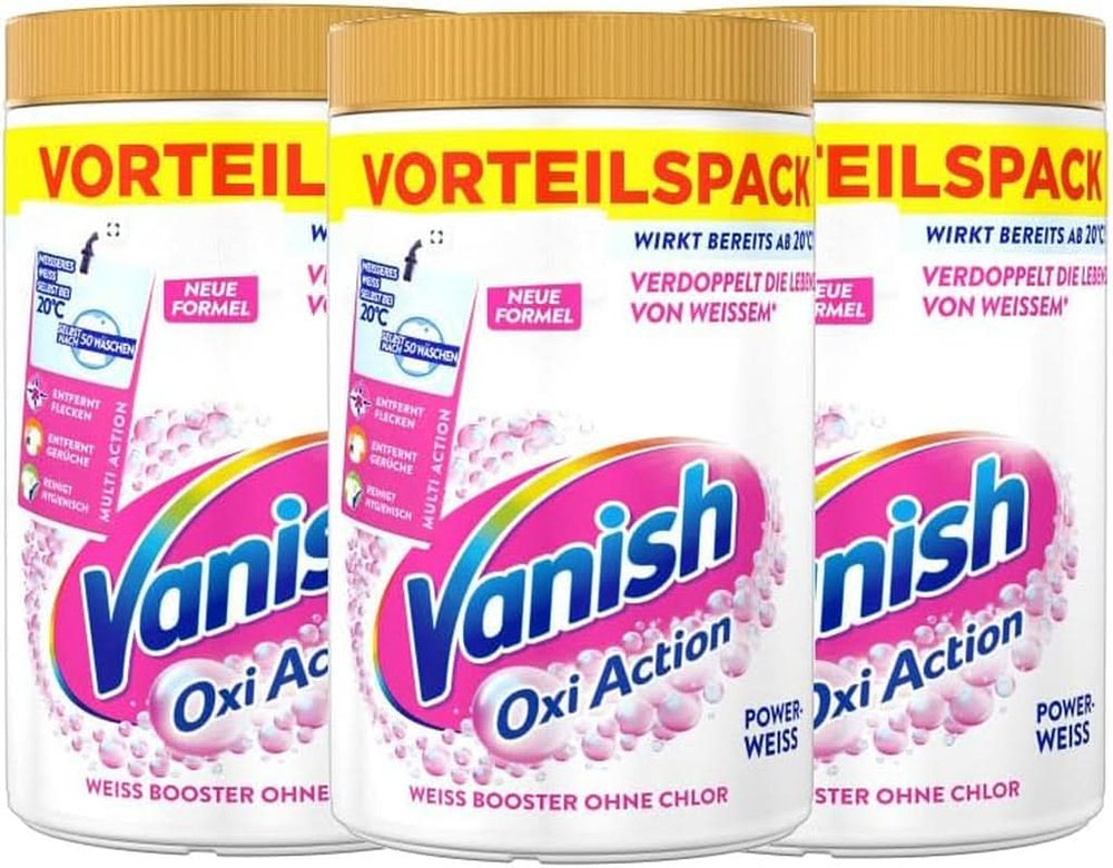 Vanish Oxi Action Powerwhite Powder - 1 X 1.125 Kg - klorfri pletfjerner og vaskepulver - til hvidt vasketøj