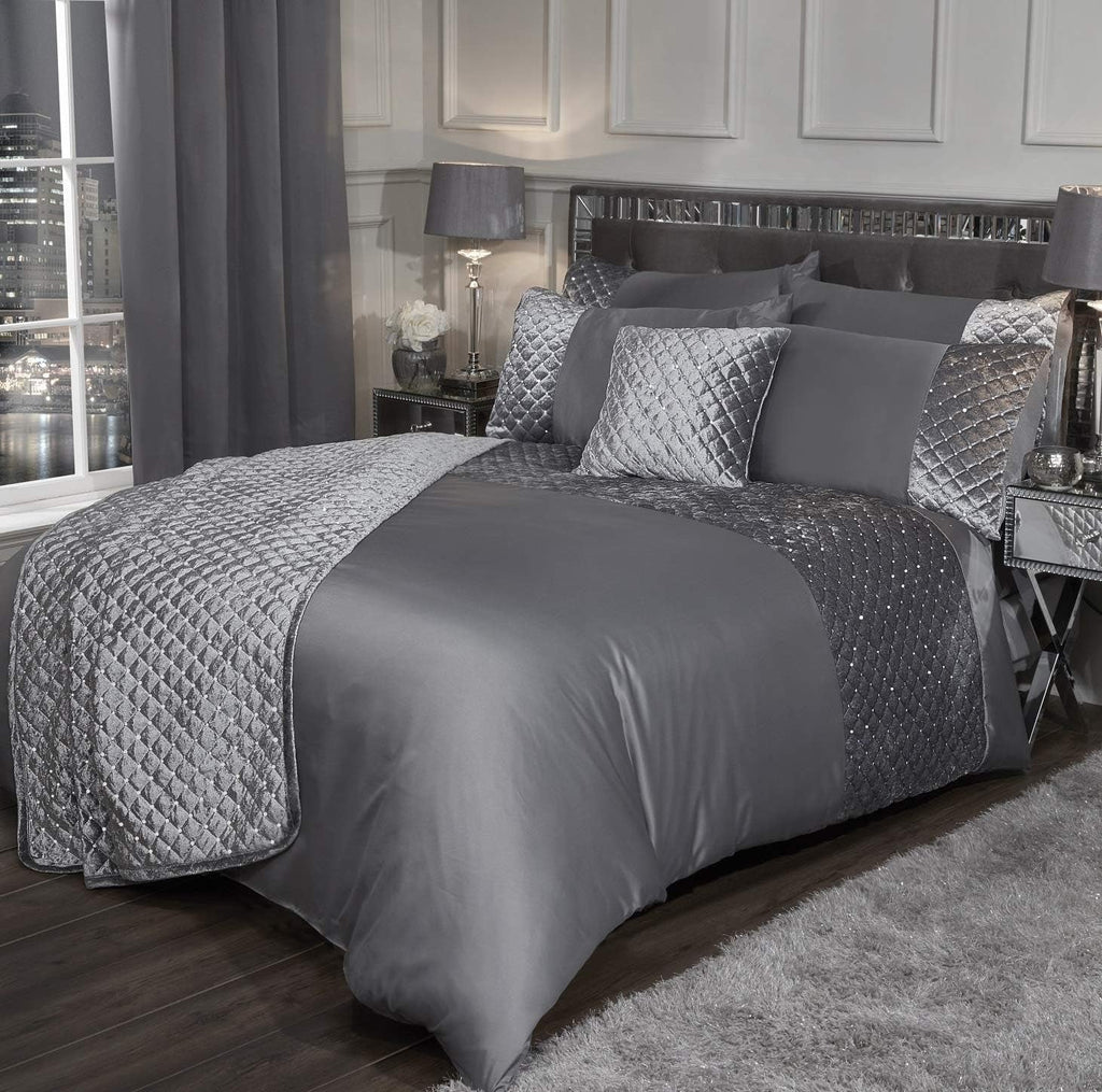 Emma Barclay Glamour set de lenjerie de pat pentru pat dublu, nurcă, poliester, crem Paturi si Cuverturi Emma Barclay Gri Pat dublu
