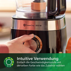 Philips Kompakte Küchenmaschine – 850W, 31 Funktioner, 2,1-Liter-Behälter, Powerchop, Edelstahlklinge (HR7530/10) Køkken Naty Shop