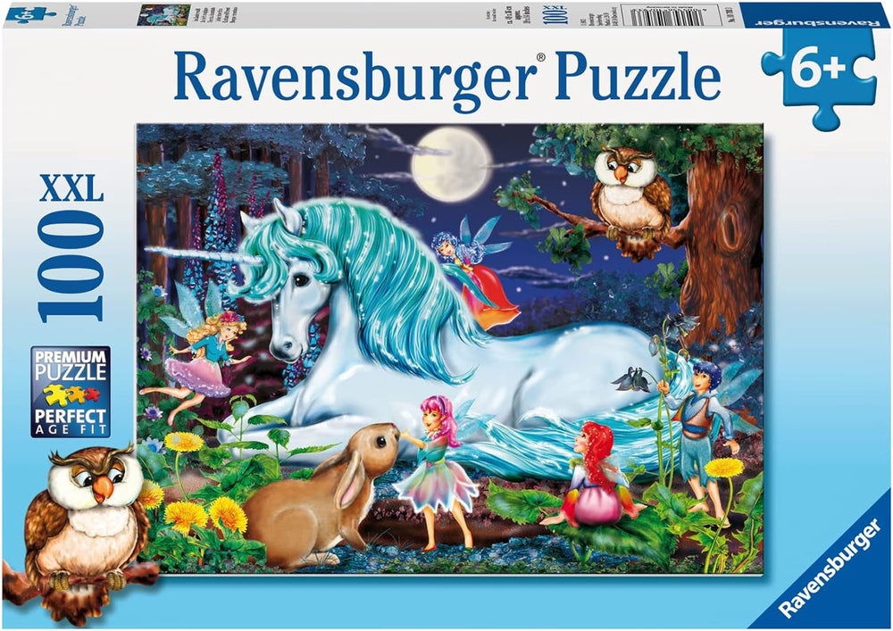 Ravensburger puslespil for børn - 10793 I den fortryllede skov - Enhjørning puslespil for børn 6 år og ældre, med 100 brikker i XXL-format Puslespil Naty Shop Standard titel