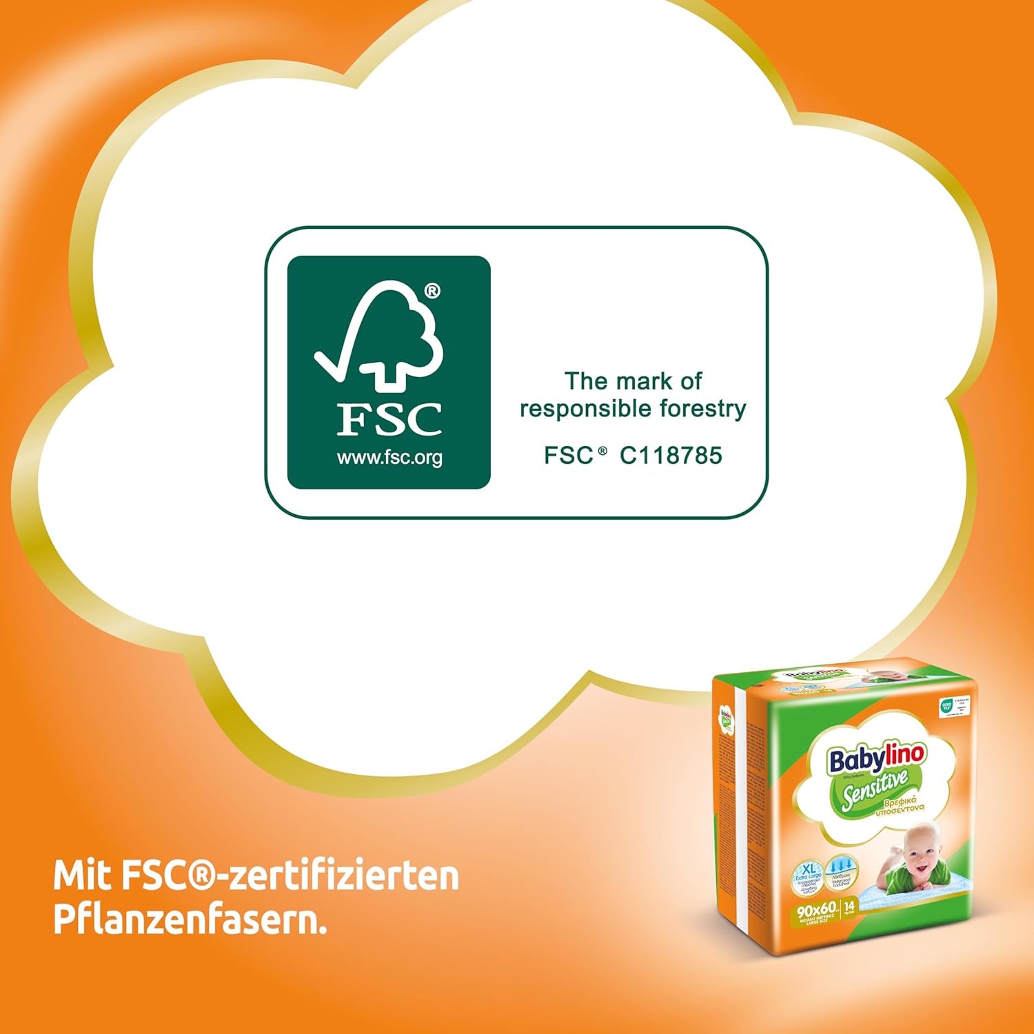 Følsomme vådservietter, 90 x 60 cm, ekstra absorberende, 14 stk