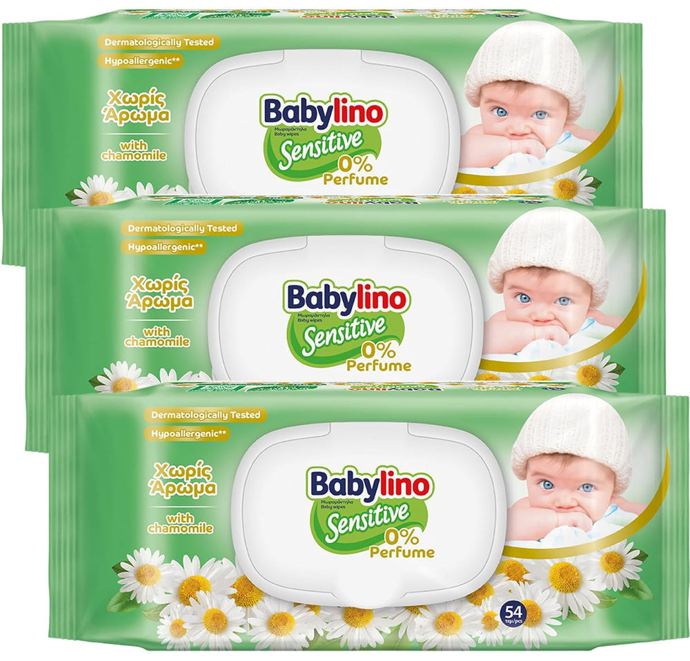 Sensitive babyservietter, 0% duft, 98% naturlig formel, der genopretter hudens pH-balance, friskhedsforsegling, 54 servietter