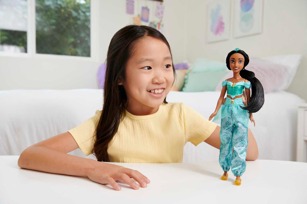 Mattel Disney Princess Legetøj Jasmin Fashion Bevægelig dukke med funklende tøj og tilbehør Disney film inspireret gave til børn HLW12 Naty Shop Dukker
