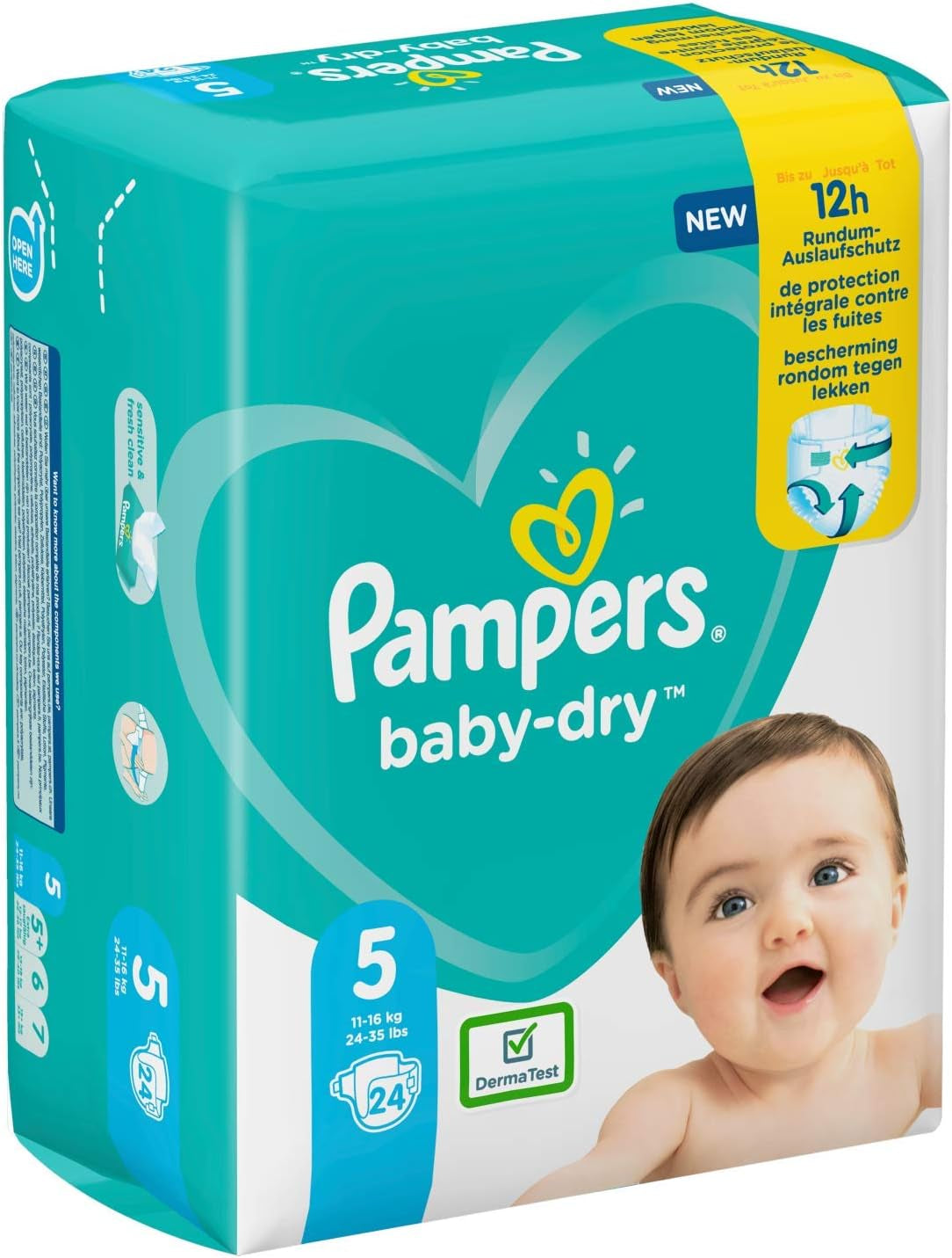 Pampers bleer til baby str. 5 (11-16 kg), 24 stk., op til 12 timers beskyttelse mod lækager