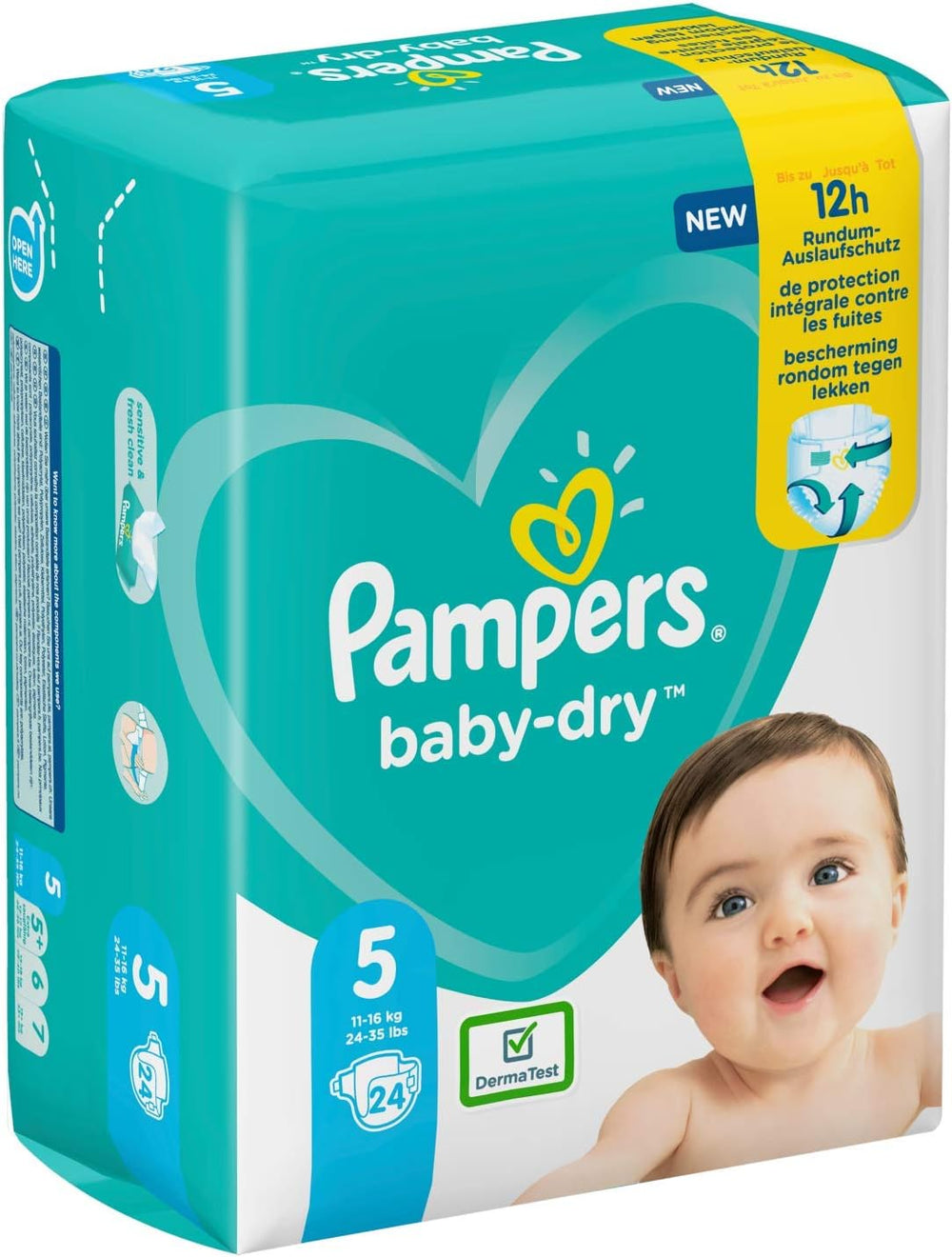 Pampers bleer til baby str. 5 (11-16 kg), 24 stk., op til 12 timers beskyttelse mod lækager