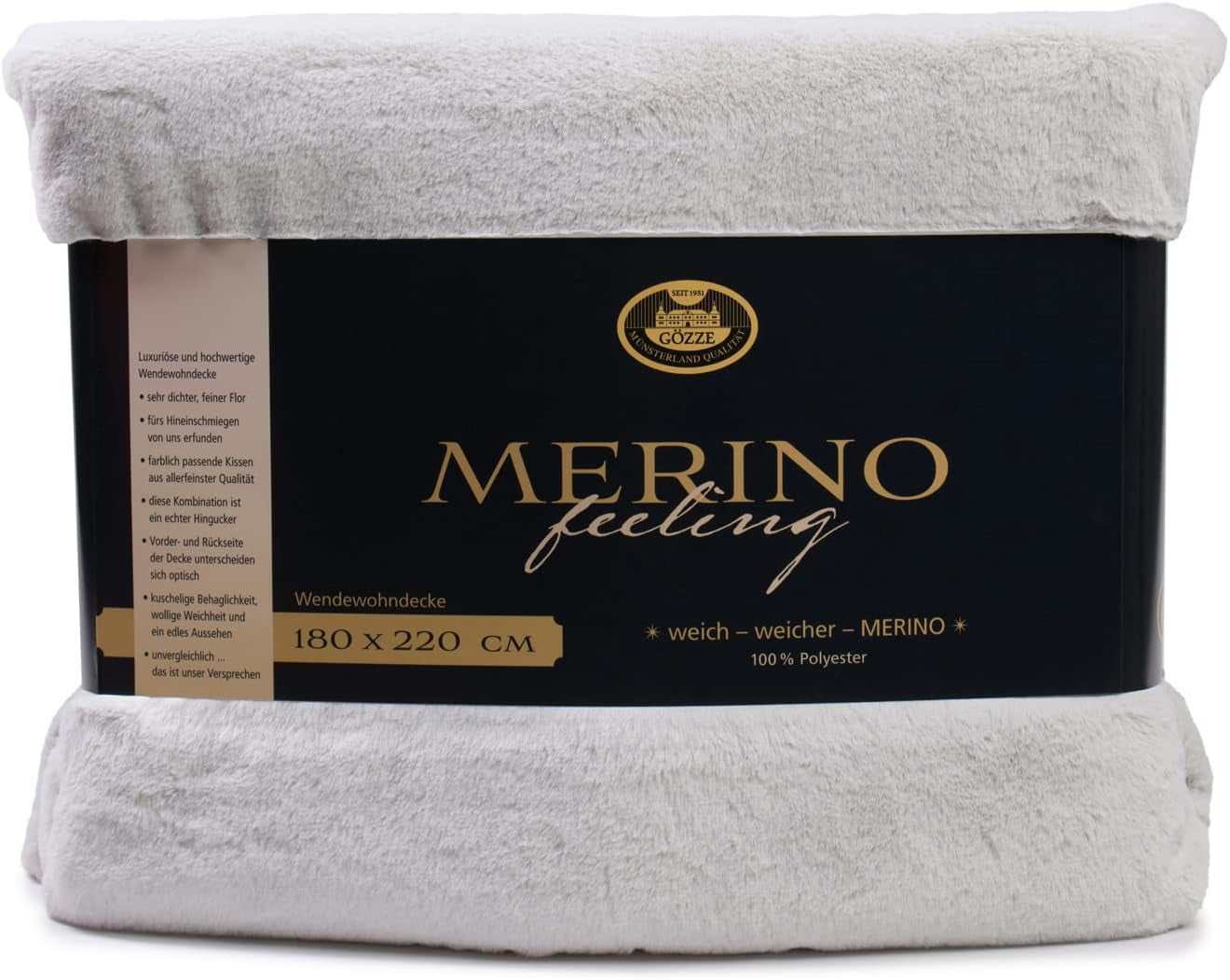 Gözze - Komfortabelt tæppe, vendbart, høj densitet 600 G/M², 150 X 200 Cm - Mørkegrønne senge og tæpper Besuche den Gözze-Store Sølv 180 X 220 Cm