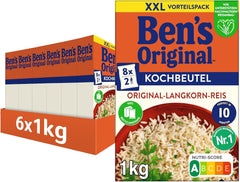 BEN'S ORIGINAL™ langkornet ris, kogt i pose, 10 minutter, 6 x 1 kg