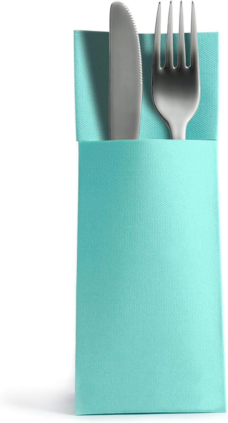 Airlaid 50 de șervețele pentru tacâmuri pungi pentru tacâmuri, asemănătoare țesăturii, șervețel de unică folosință de înaltă calitate, Bordeaux, 32X40 Cm