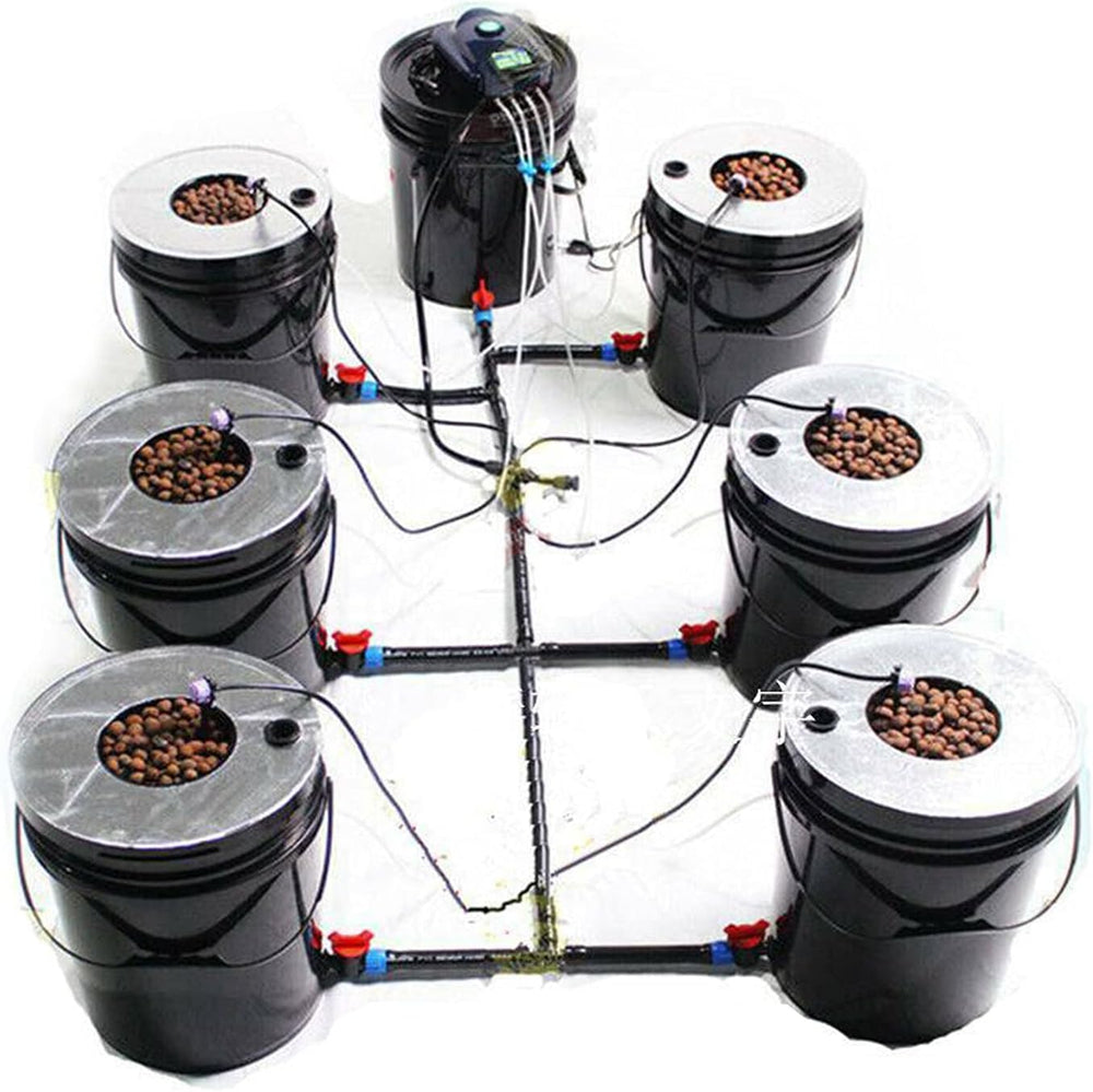 Hydroponic System DWC 5 Gallon Hydroponic Grow System Kit 20L x 7 spand Indendørs Hydroponic Grow System Multi Barrel Hydroponic Machine drypvandingssystem