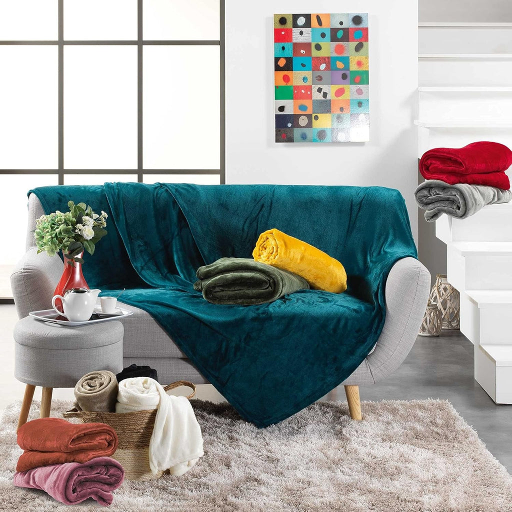 Douceur D'Intérieur, Pătură din flanel, 125 X 150 Cm, Roz, Flanel Plapumi si pilote Naty Shop