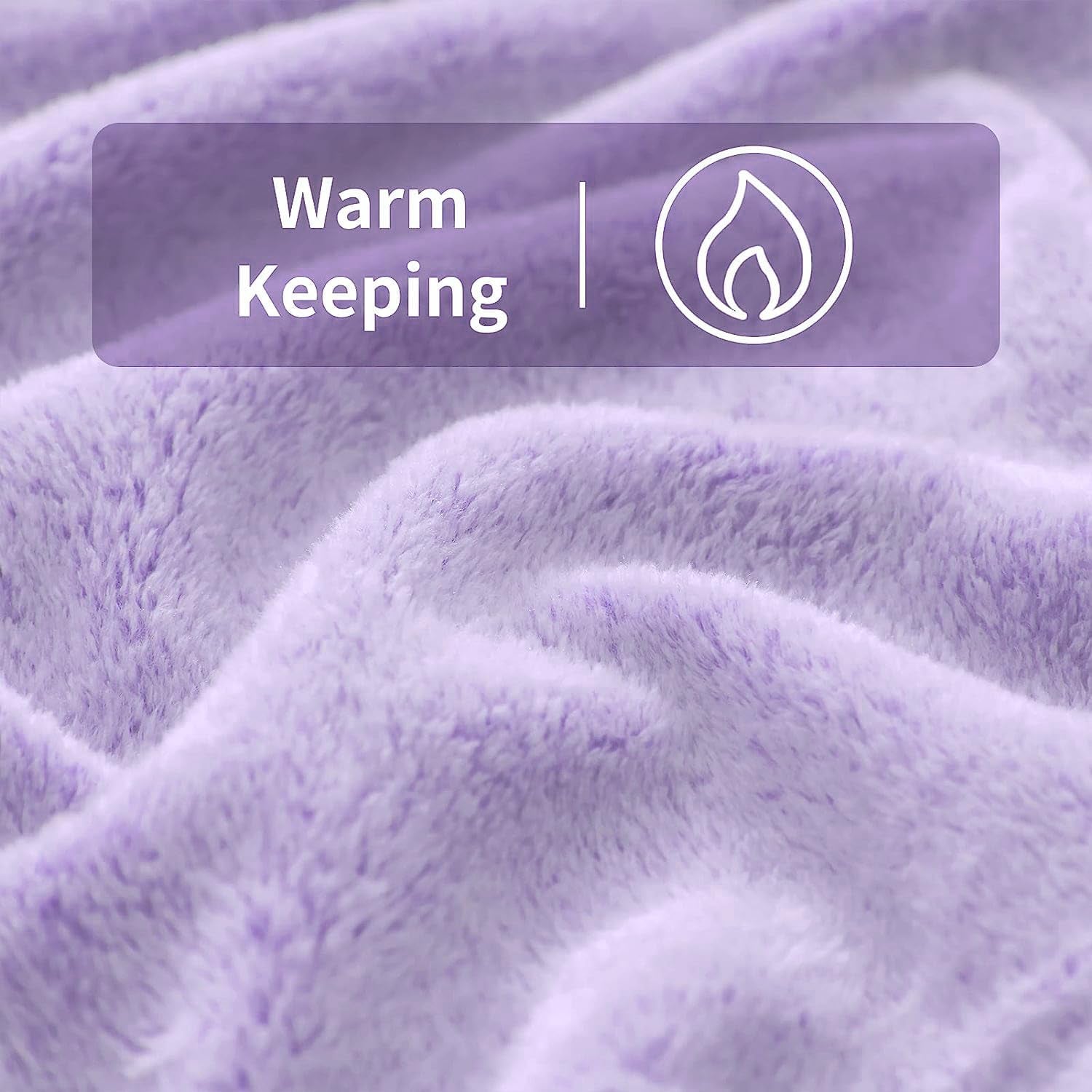 FY FIBER HOUSE flannel fleecekast, mikrofibertæppe med 3D gepard print, 228 X 274 cm, lilla Dyner og dyner Naty Shop