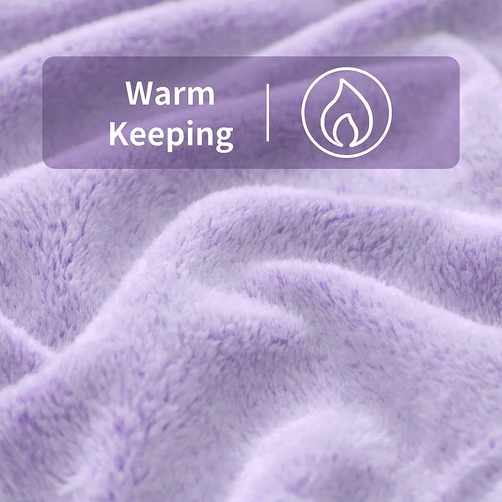 FY FIBER HOUSE flannel fleecekast, mikrofibertæppe med 3D gepard print, 228 X 274 cm, lilla Dyner og dyner Naty Shop