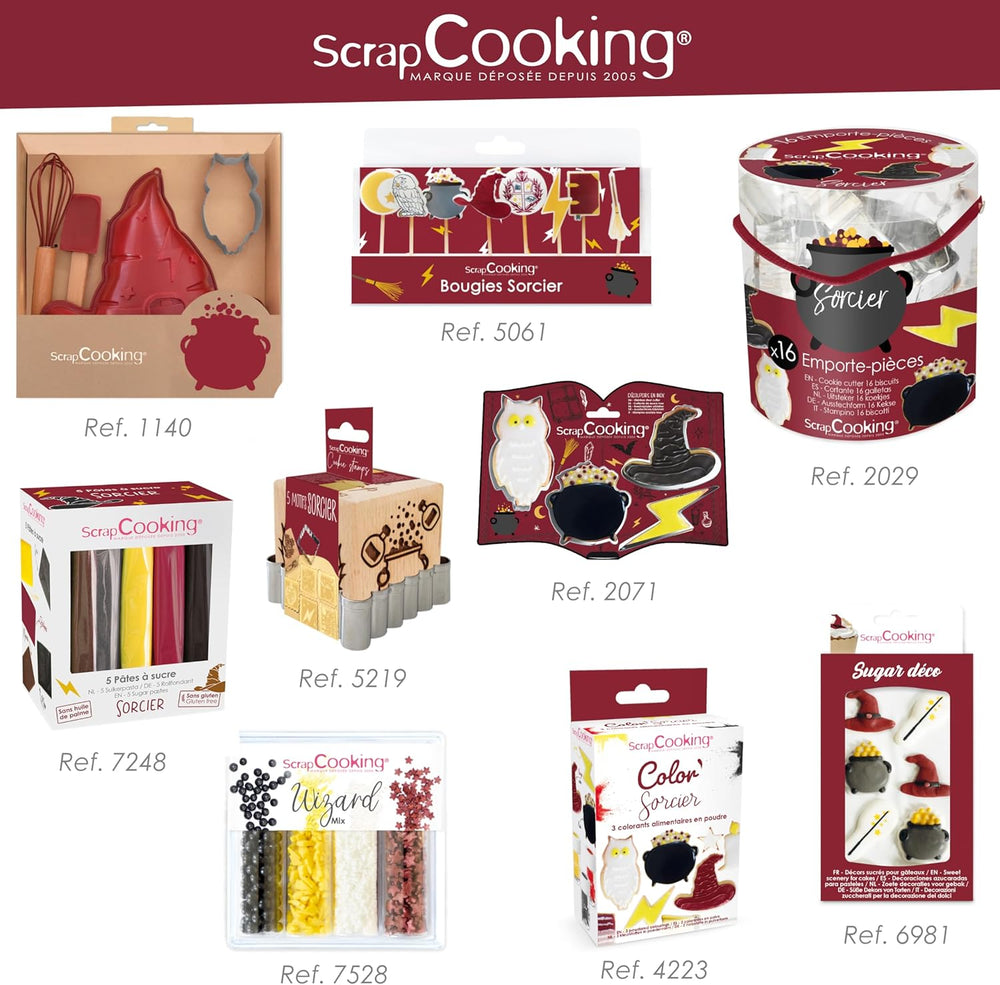 ScrapCooking – Găleată cu 16 Forme Magiciene pentru Biscuiți – Forme Metalice pentru Biscuiți – Forme pentru Torturi Mici – Magie, Idee de Cadou pentru Coacere, Zi de Naștere Magică – 2029, Metalice