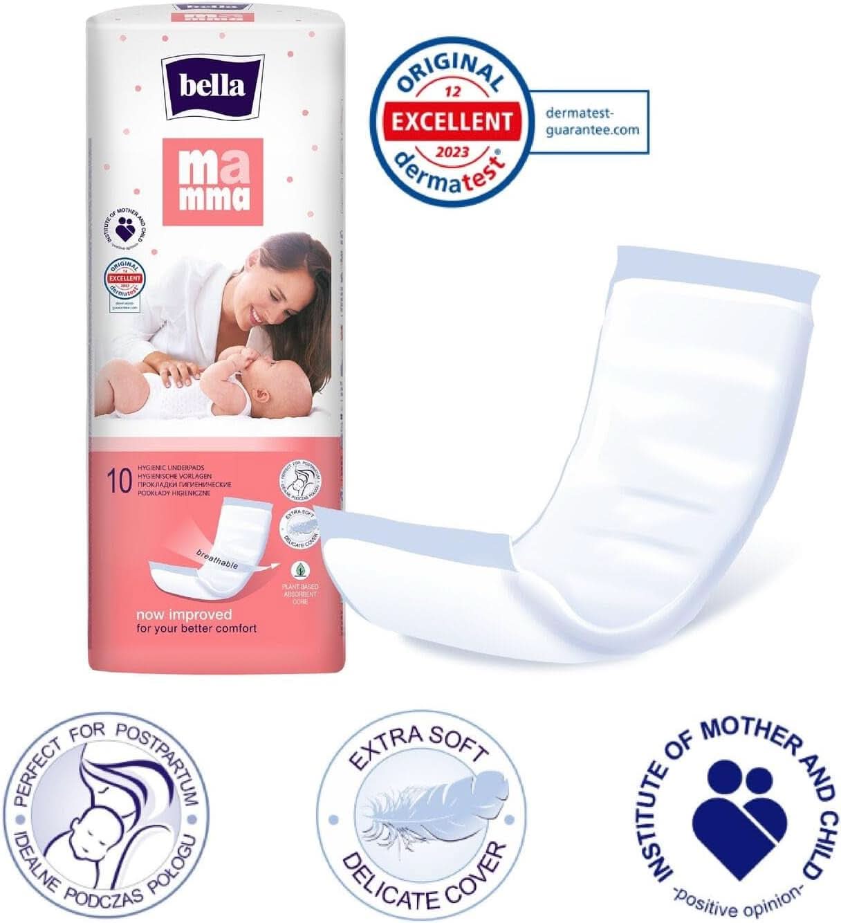 Fleecebleer: bløde skabeloner til kvinder, der lige har født (1 x 10 bleer), ideel til kvinder efter fødslen Mor og barn Naty Shop