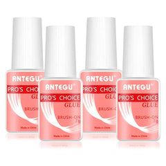 Lipici extra puternic pentru unghii – Include pensulă, 4 x 7g lipici pentru extensii de unghii, lipici acrilic pentru vârfuri și lipici artificial pentru unghii