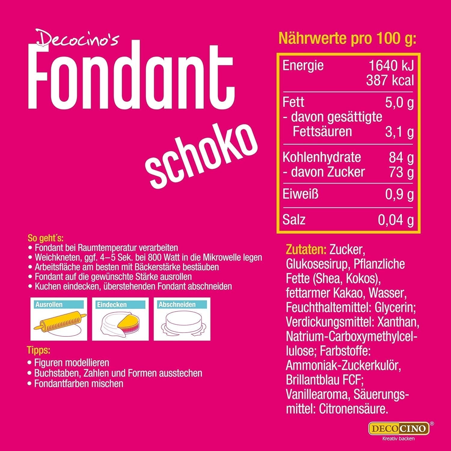 DECOCINO Fondant Schoko – 250 G – Ideel til Verzieren Von Kuchen, Torten, Cupcakes – Palmölfrei & Veganske glasurer og Decor Naty Shop