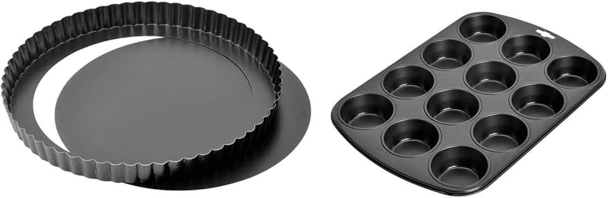 Kaiser Classic Tarteform Mit Hebeboden 28 Cm, Quicheform Antihaftbeschichte & Inspiration Muffinform Blech Für 12 Muffins, Muffin Backblech 38 X 27 Cm, Beschichtet, Standardgröße Forme og bageplader Naty Shop