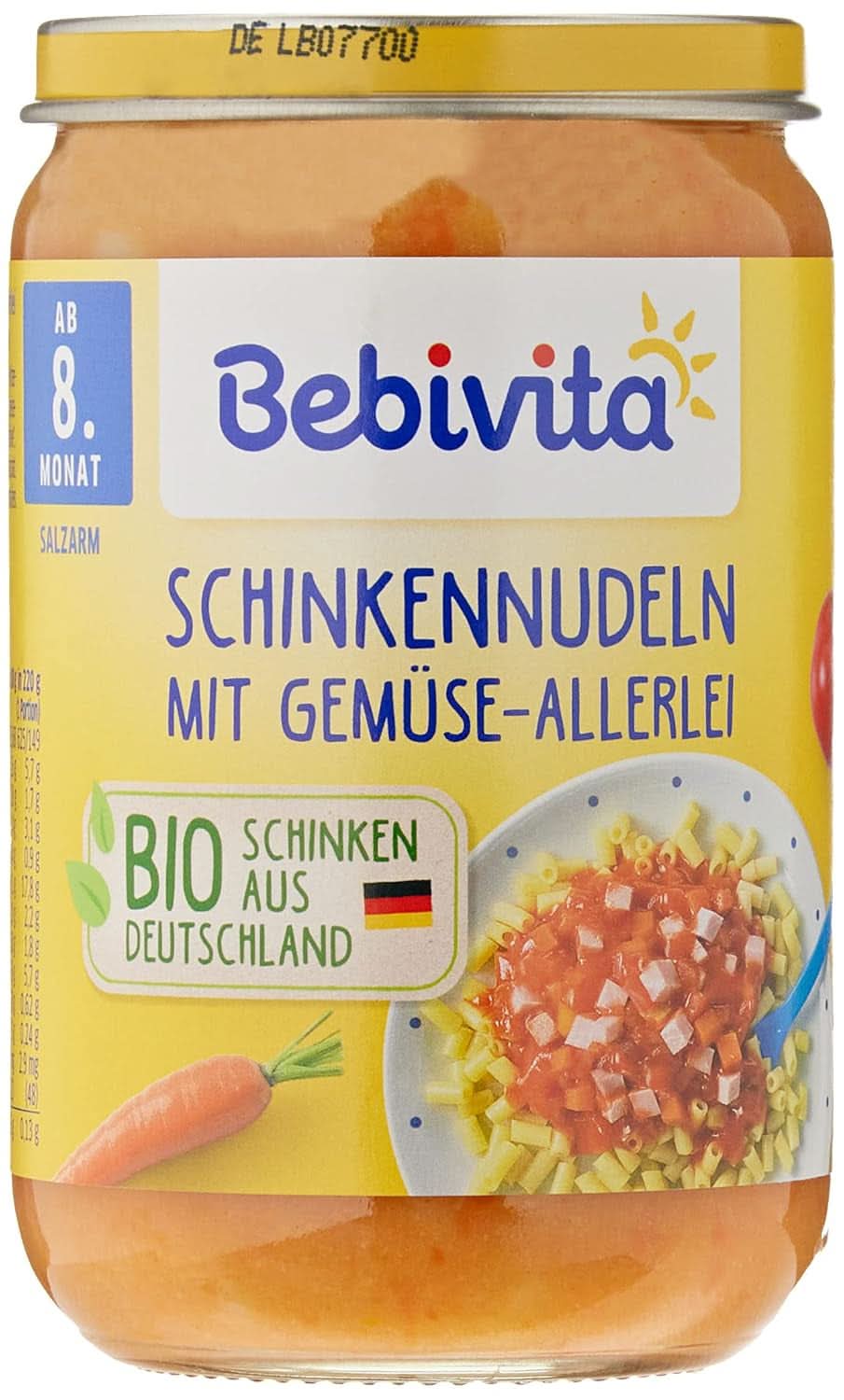 Menuer Fra 8 måneder Spaghetti Bolognese, pakke med 6 stk (6 X 220 gram), medium Mor og barn Naty Shop