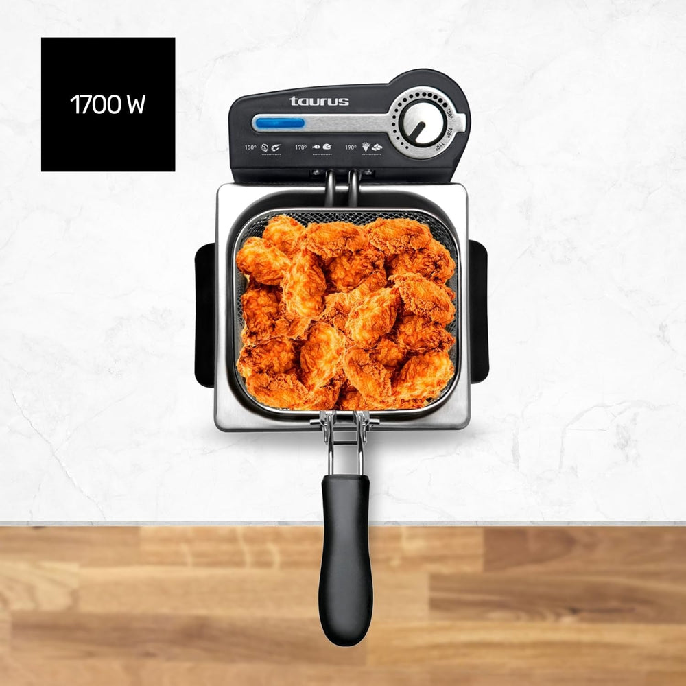 Taurus Professional 2 plus - Oliefrituregryde, 2 liter, 1700 W, 18/8 rustfrit stål Hvidevarer Naty Shop