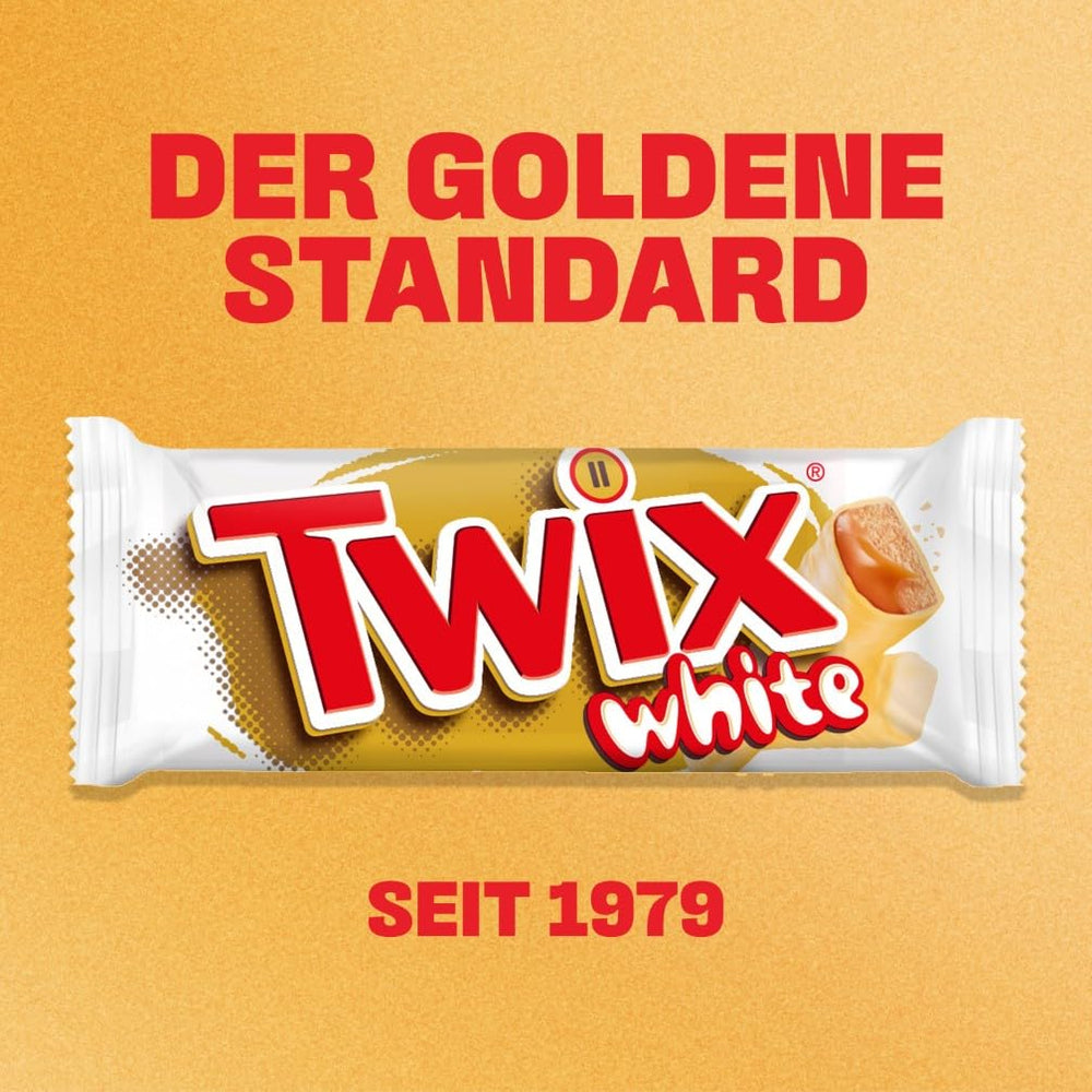 Twix hvide chokoladebarer; karamel, kiks, hvid chokolade; flere pakker chokolade; 5 barer (5 x 46 g)