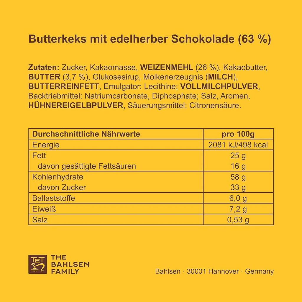 LEIBNIZ Choco Edelherb, 125 g, Fursecuri crocante cu unt încorporate în ciocolată neagră (1 x 125 g)