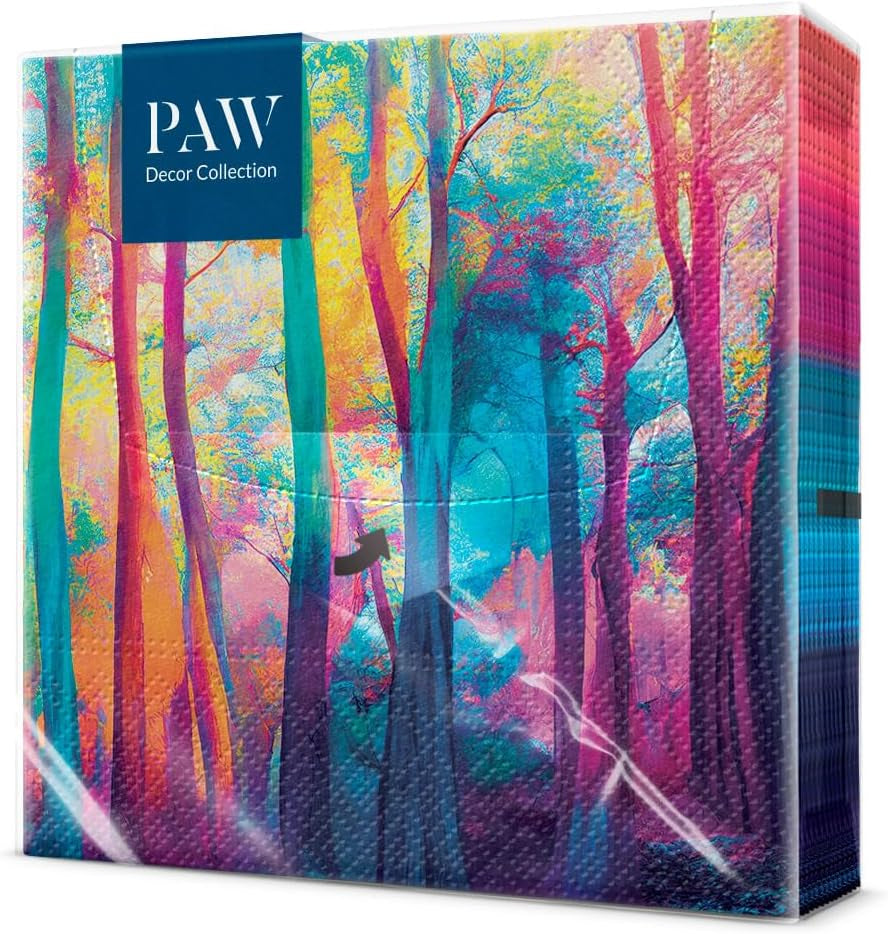 PAW - Șervețele 3 straturi (33 X 33 Cm) I 20 bucăți I Perfect pentru zile de naștere, petreceri, nunți, comuniuni și sărbători I Decorațiuni de masă șervețele de hârtie colorate - Monkey Jungle Fauna & Flora I Monkey Fun