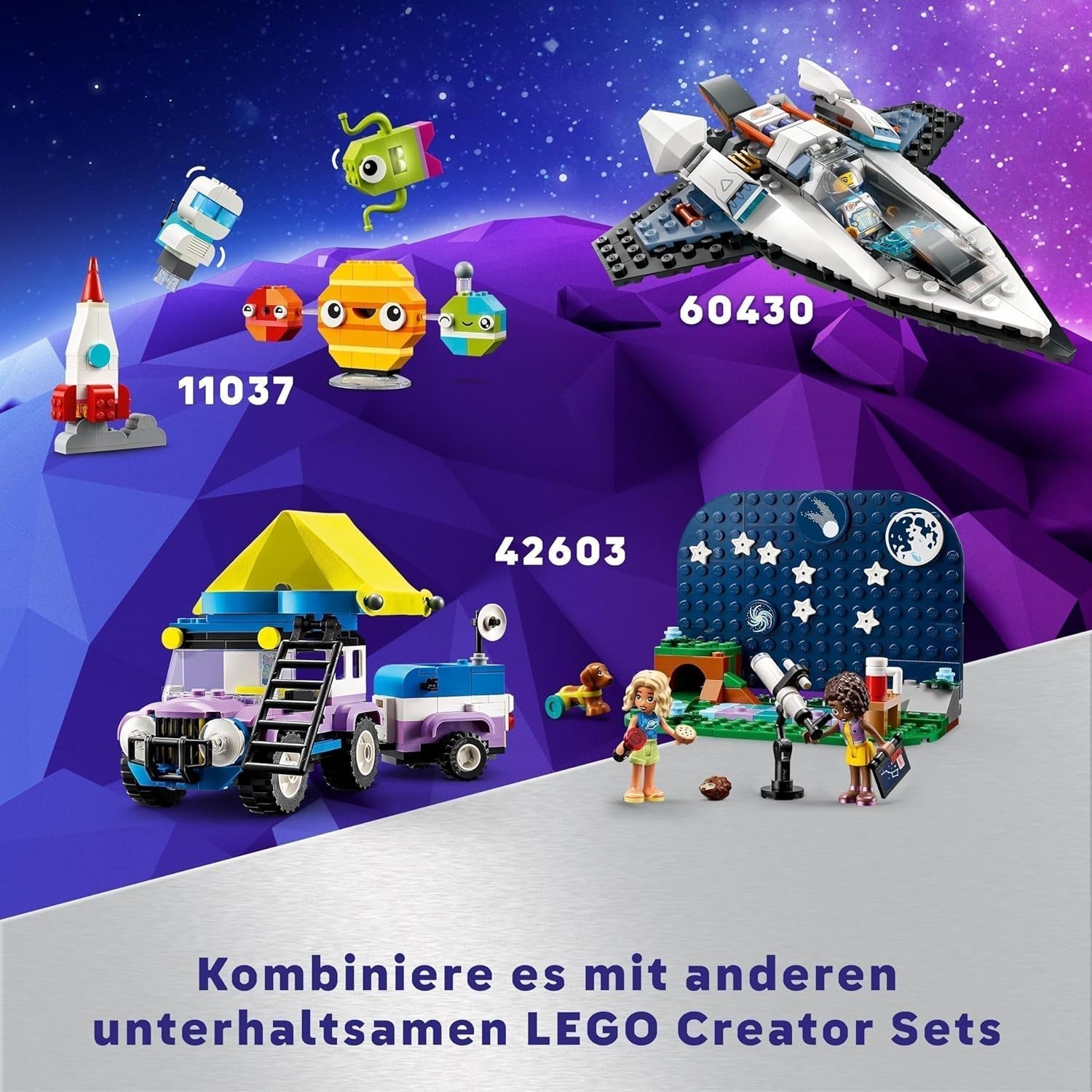 LEGO Creator 3In1 Space Astronaut Legetøj, hunde- og rumskibsmodelsæt til børn, børnehavepynt, kreativ gave til drenge og piger 9 år 31152 Byggesæt Besuche den LEGO-Store