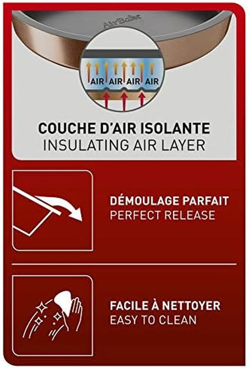 Tefal Airbake J2555014 Muffinform, Antihaftbeschichtung, Karbonstahl, Braun, 29 X 41 Cm Forme og bakker til bagning Naty Shop