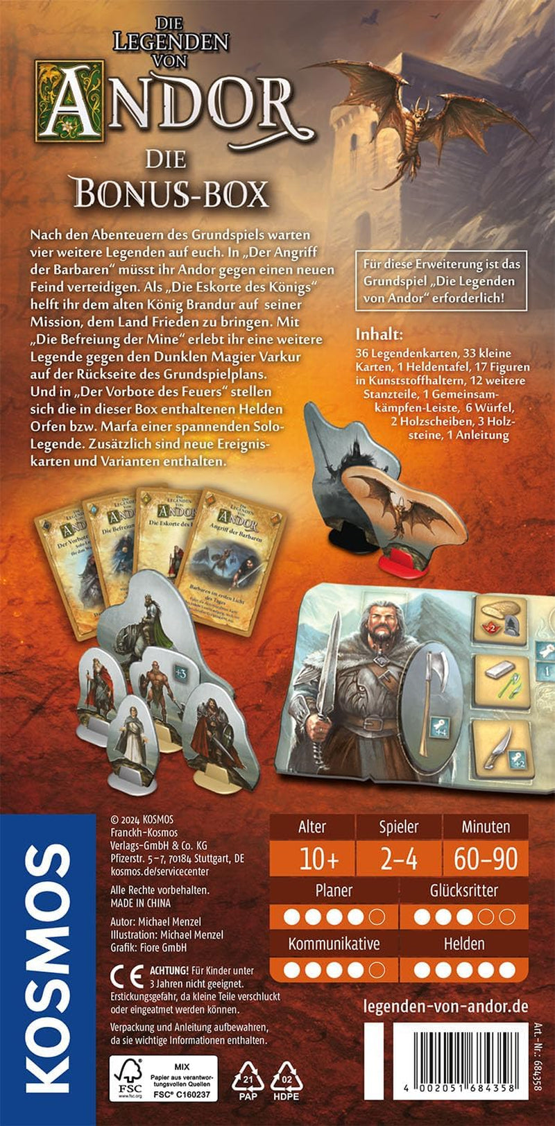 Kosmos 684358 Andor - Bonus Box, en varieret udvidelse til fantasy-klassikeren Legends of Andor, fra 10 år og opefter