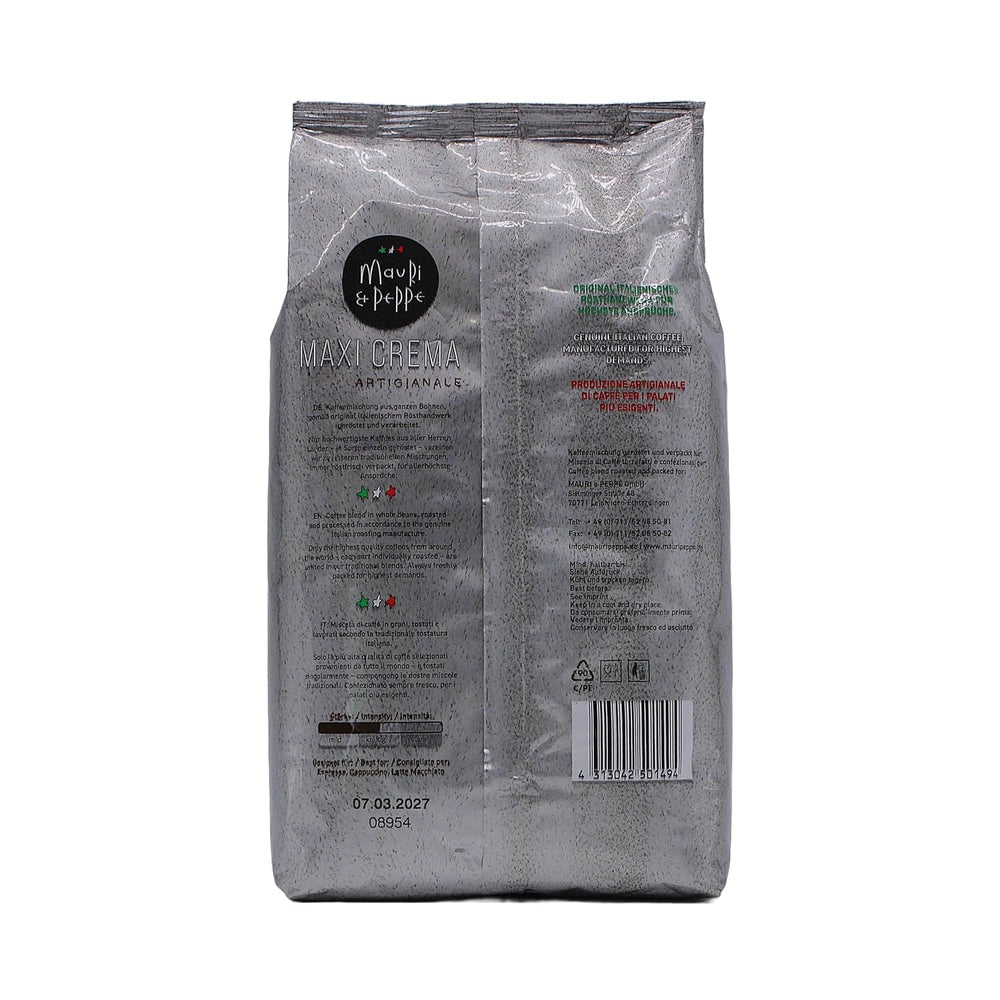 Maxi Crema 2000g Boabe de Cafea Întregi - Măiestrie originală italiană de prăjire pentru cele mai înalte exigențe! Cafea, Cappuccino, Espresso, Latte Macchiato