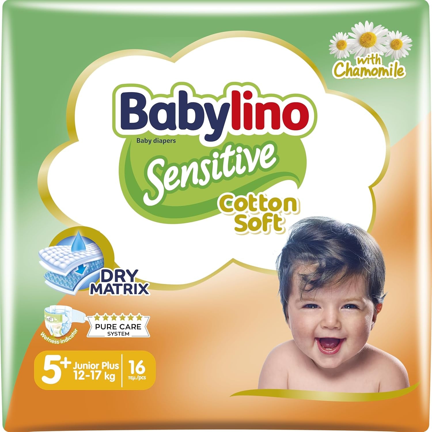 Scutece pentru bebeluși sensibili, mărimea 6, extra mari (13-18 kg), 114 scutece