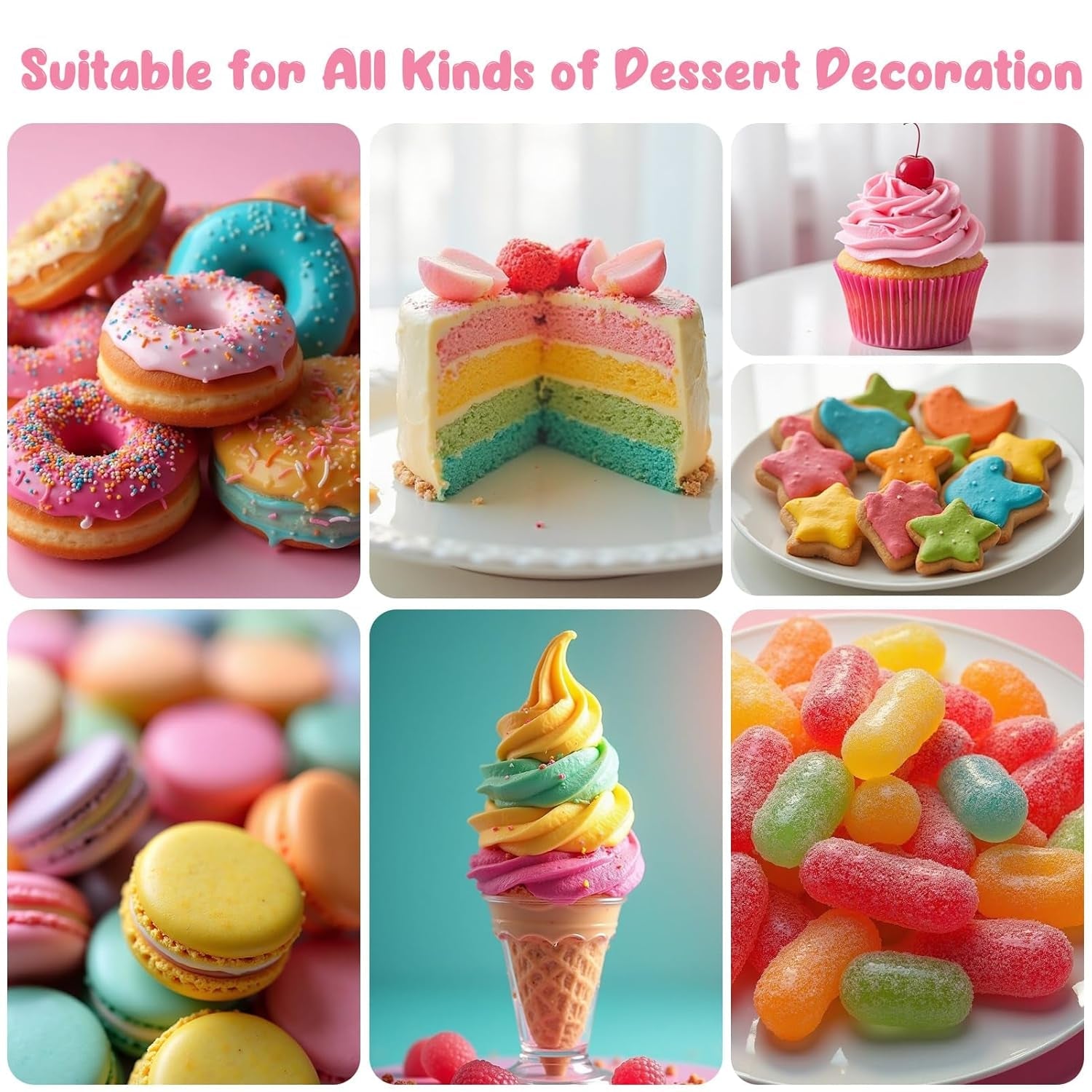 Colorant alimentar liposolubil 7 culori Macaron x 12 ml, colorant alimentar foarte concentrat pe bază de ulei pentru ciocolată, colorant alimentar pentru decorarea torturilor, brioșe, copt, glazură, fondant