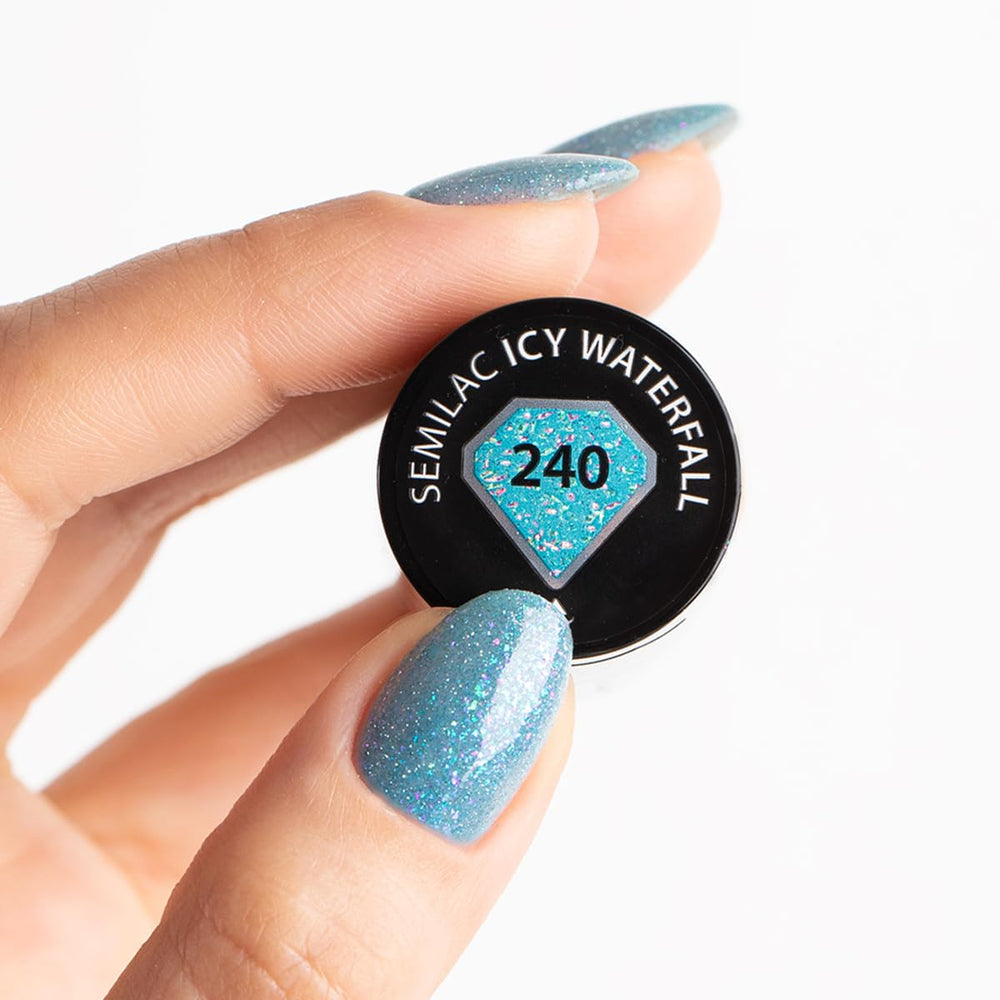 UV neglelak Semilac Hybrid 240 Icy Waterfall 7ml, Seaqueen kollektion