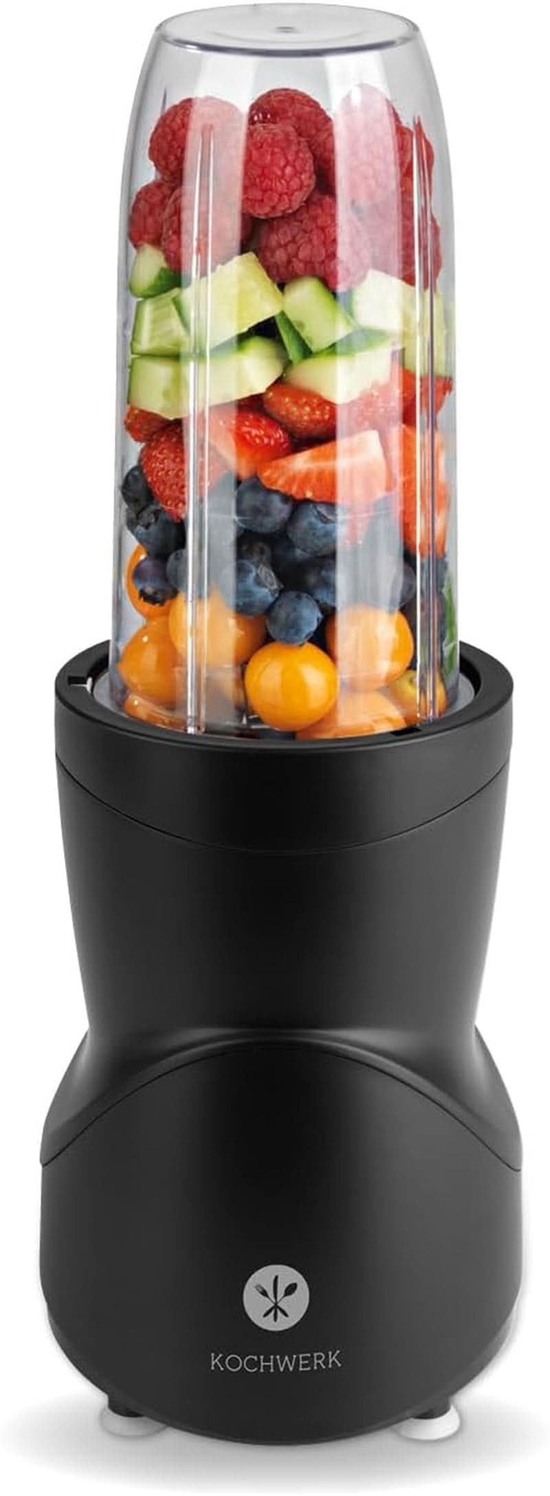 Smoothie Maker 12-Tlg | To-Go Deckel & 4 Mixbeholdere | Für Obst, Gemüse & Nüsse | Myte Ice-Crush Funktion | Mini-Standmixer Zum Mixen, Rühren, Zerkleinern, Mahlen, Hacken & Pürieren | BPA-fri Kitchen Naty Shop