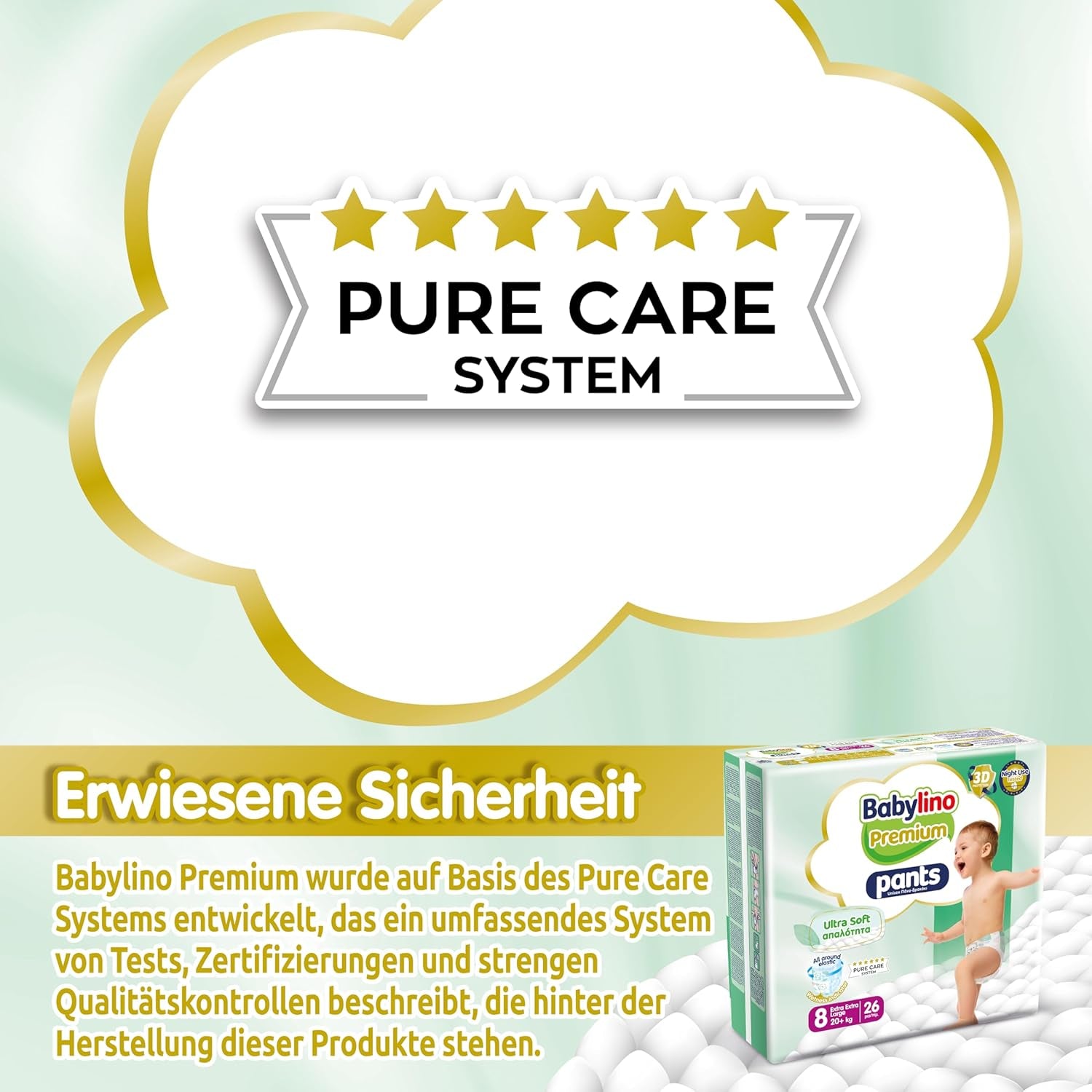 Premium bukser størrelse 8 med ultra-blødt filter, XXL (20+ kg), 26 stk.