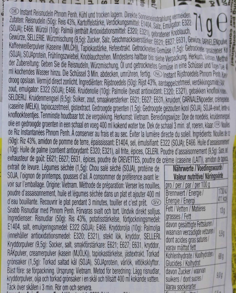 ACECOOK - ELLER Nam Vang Instant Rice Nudles - Multipack (24 x 71 g)