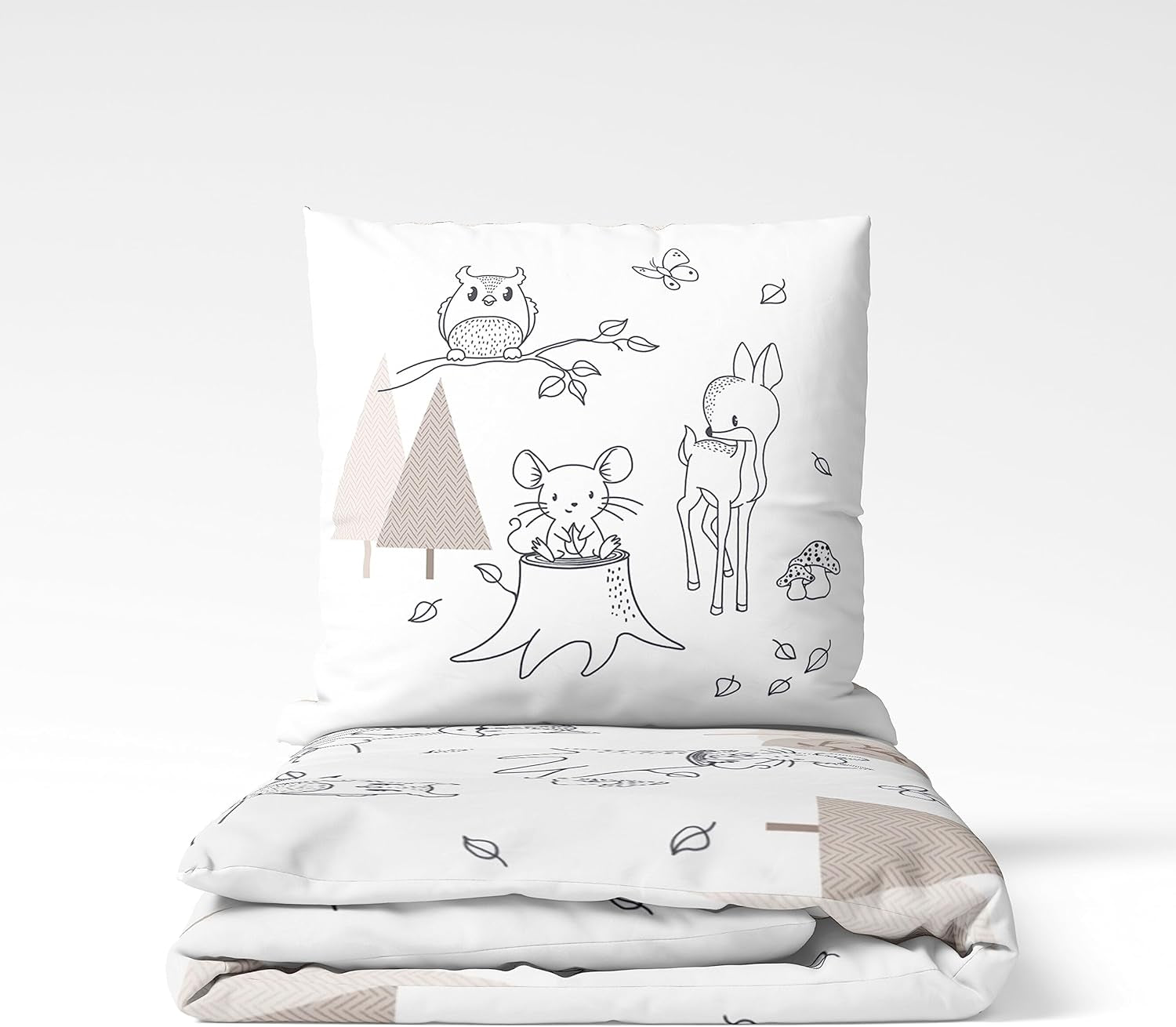 Børnesengetøj, ræve, ugle og skovdyr, 100% bomuld Sengetøj - børn Naty Shop